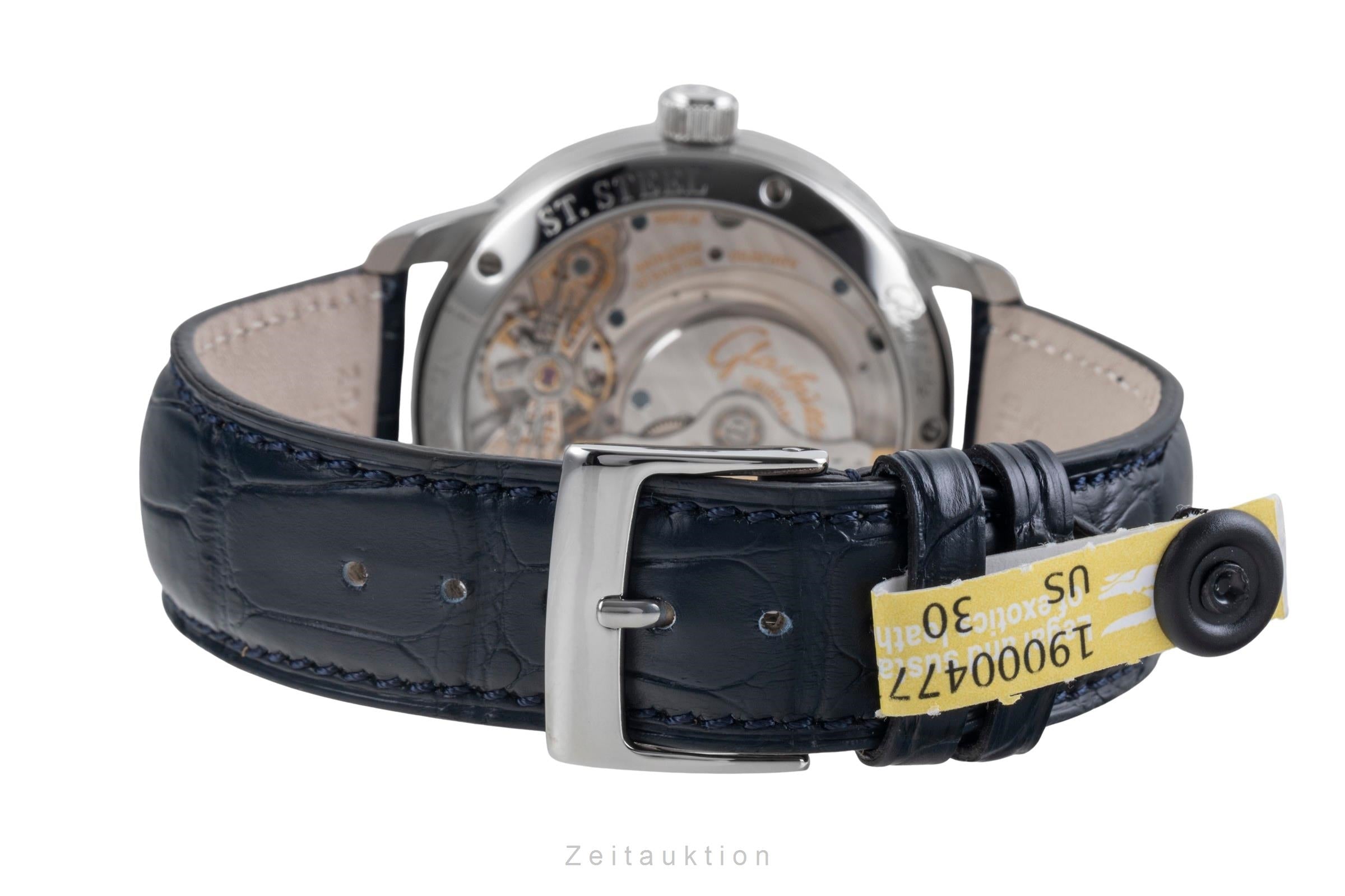 Glashütte PanoMaticLunar Stahl Automatik Herrenuhr Ref 1-90-02-42-32-01 Papiere [2505729]