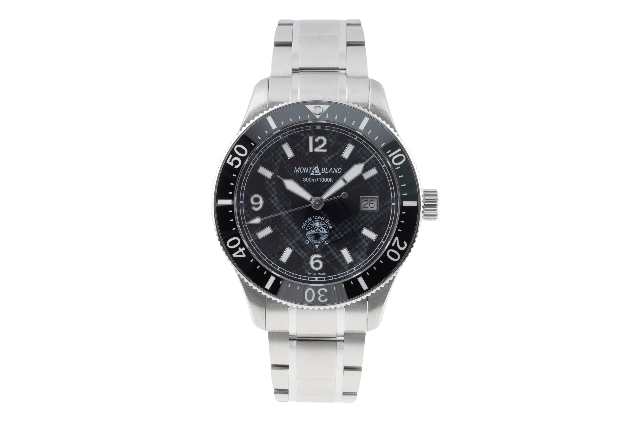 Montblanc 1858 acier automatique montre pour hommes MB129371  7578 LP: 3700EUR  [2505732]