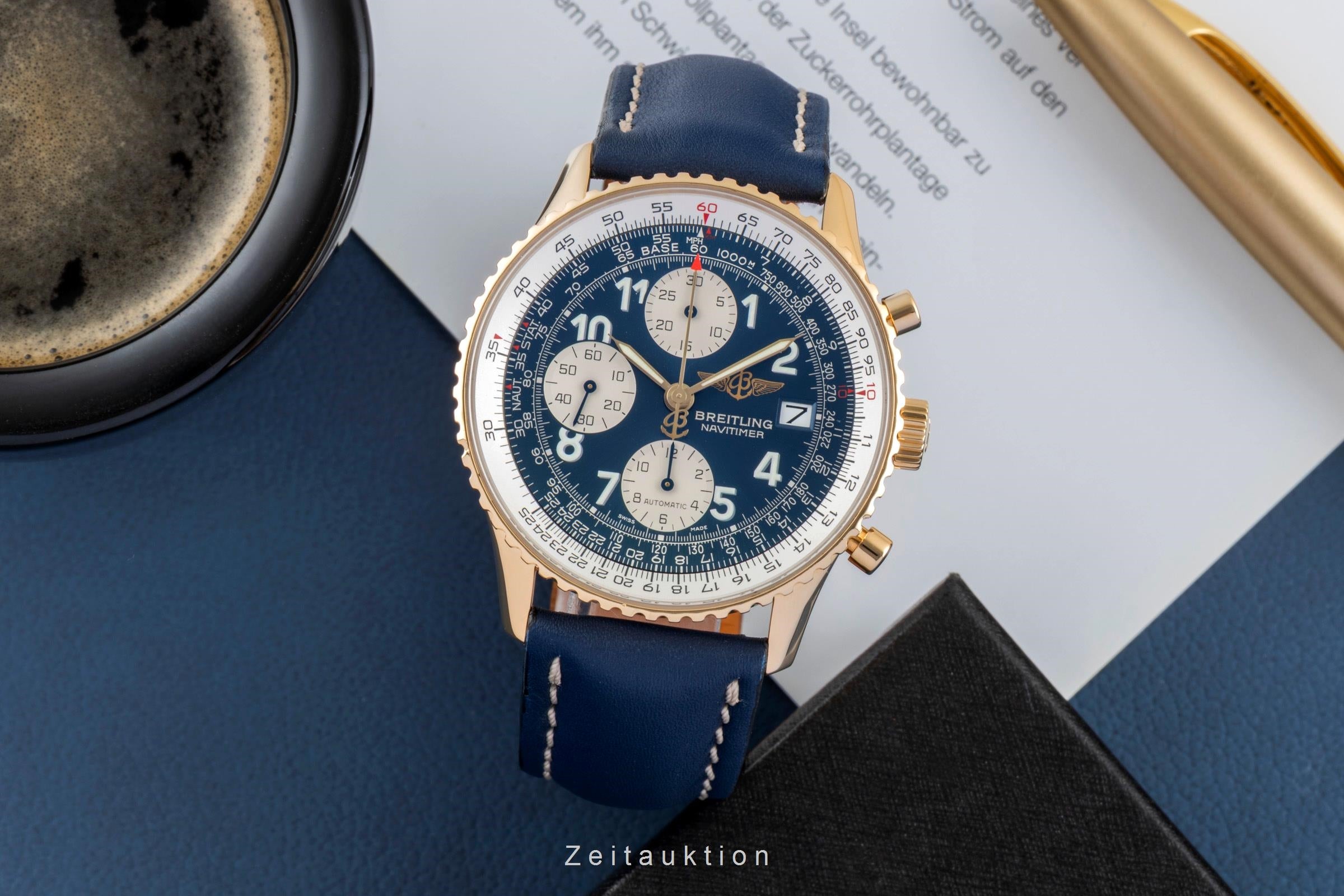 Breitling Navitimer cronografo oro 18 ct automatismo orologio da uomo K13020  [2505791]