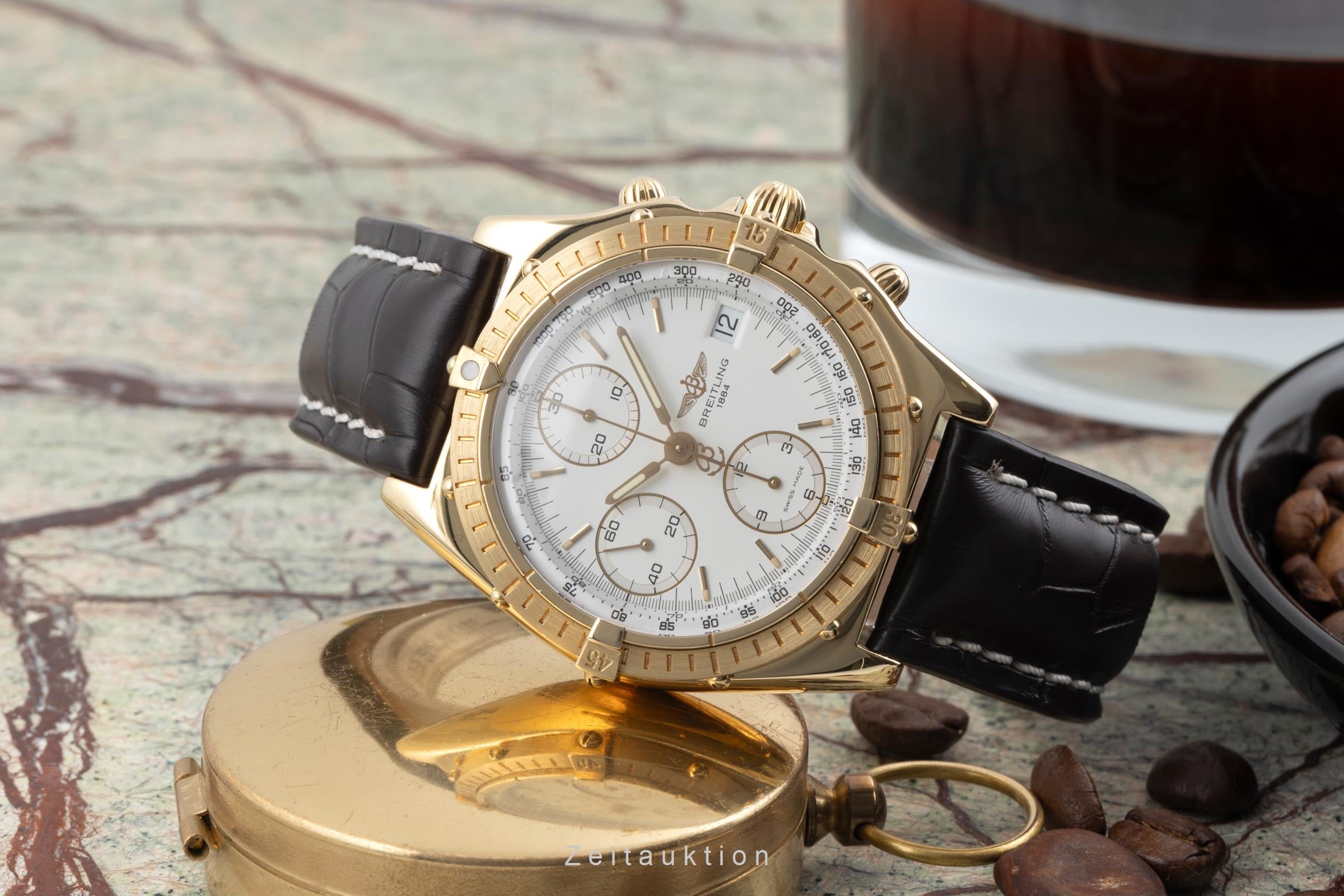 Breitling Chronomat cronografo oro 18 ct automatismo orologio da uomo 81950  K13047  [2505802]