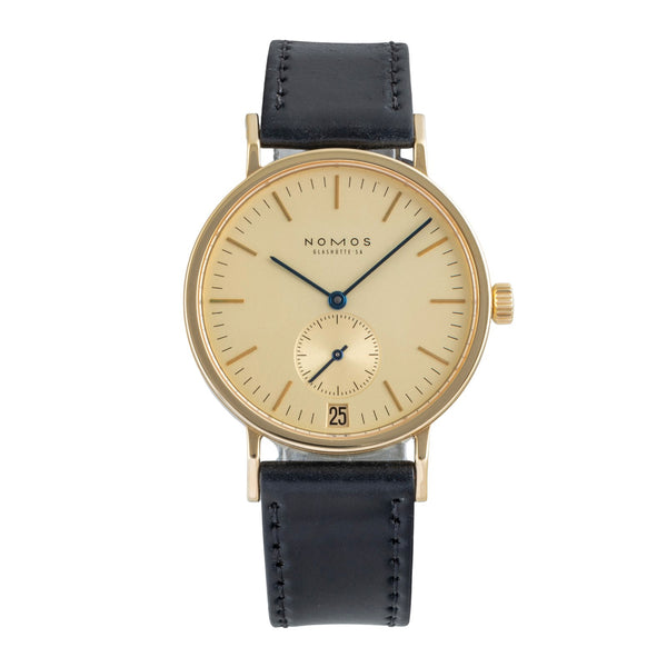 Nomos Tangente 18k (0,750) Gold Intex Datum Handaufzug Herrenuhr Gold Dial  [2505847]