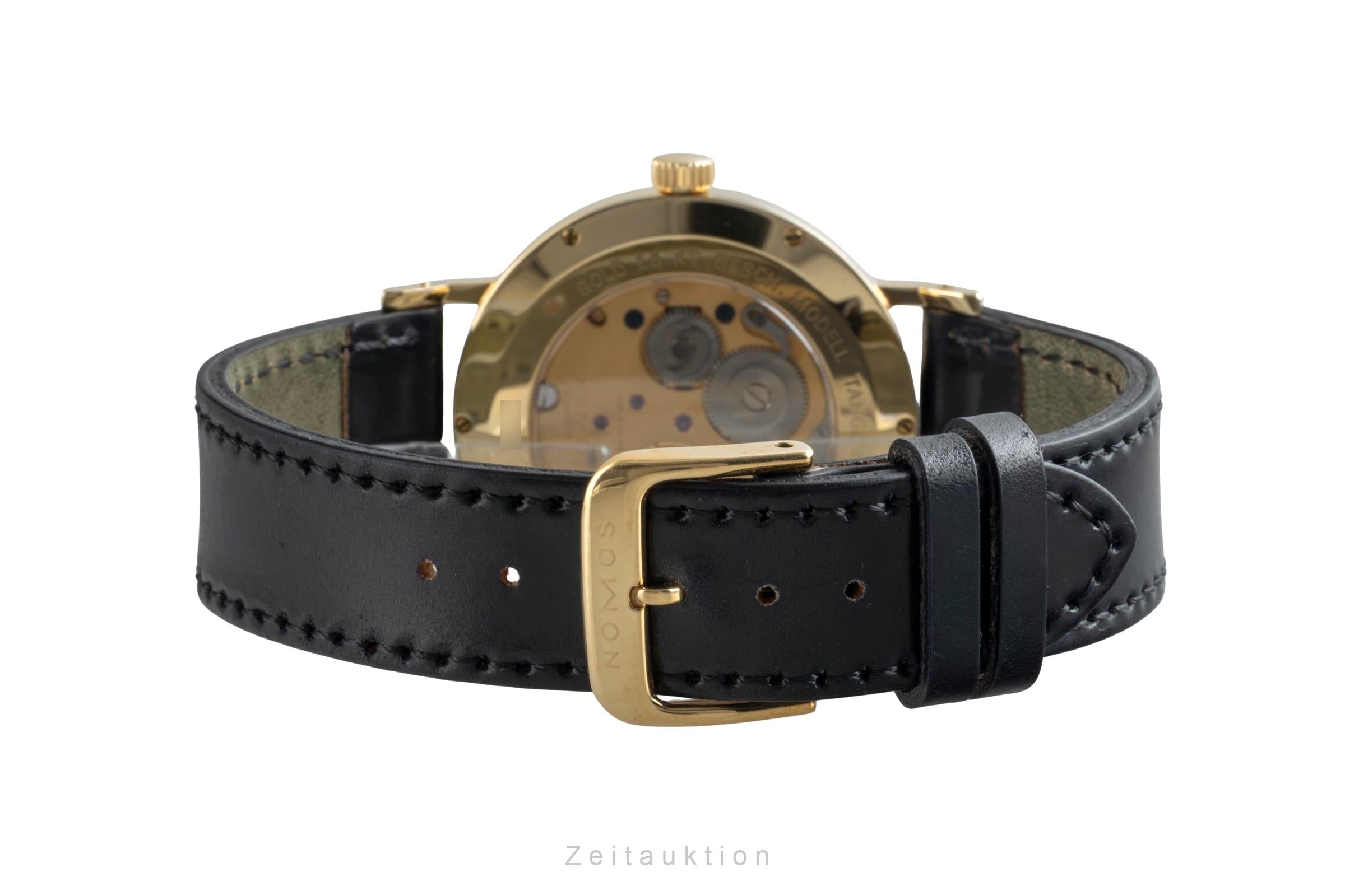 Nomos Tangente 18k (0,750) Gold Intex Datum Handaufzug Herrenuhr Gold Dial  [2505847]