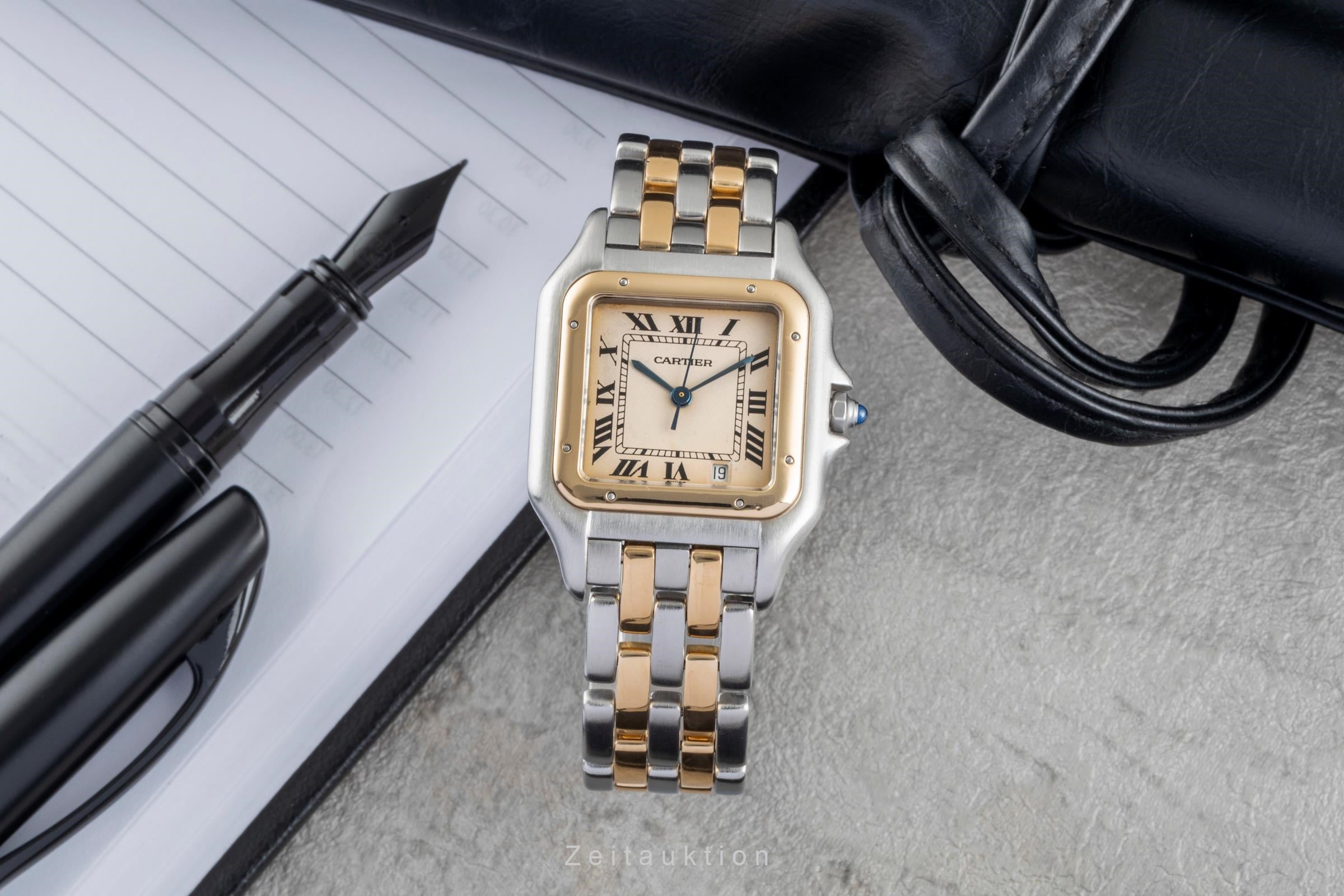Cartier Panthere Lady Stahl / Gold Datum Damenuhr Ref. 83083242 Klassiker [2505884]