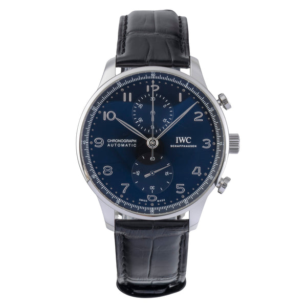 IWC Portugieser chronographe acier automatique montre pour hommes IW371609 LP: 9100EUR  [2505891]