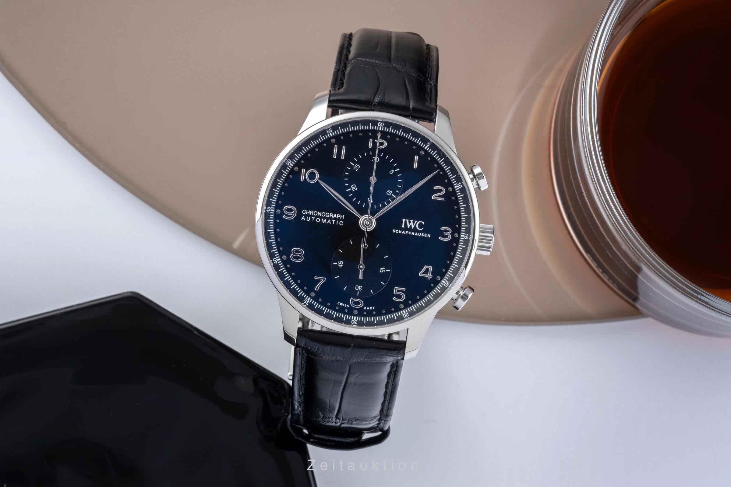 IWC Portugieser chronographe acier automatique montre pour hommes IW371609 LP: 9100EUR  [2505891]