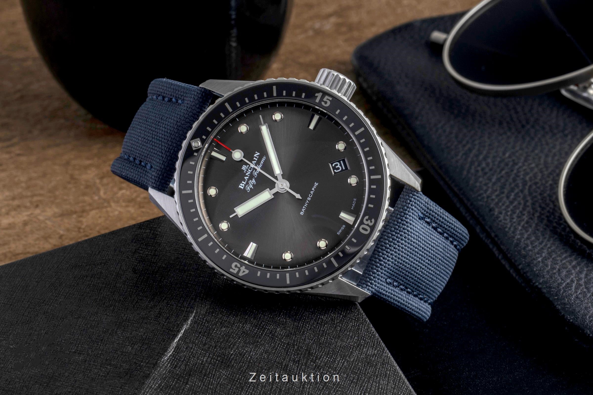 Blancpain Fifty Fathoms Bathyscaphe Stahl Automatik Ref. 5000-1110-B52A Papiere [2505894]