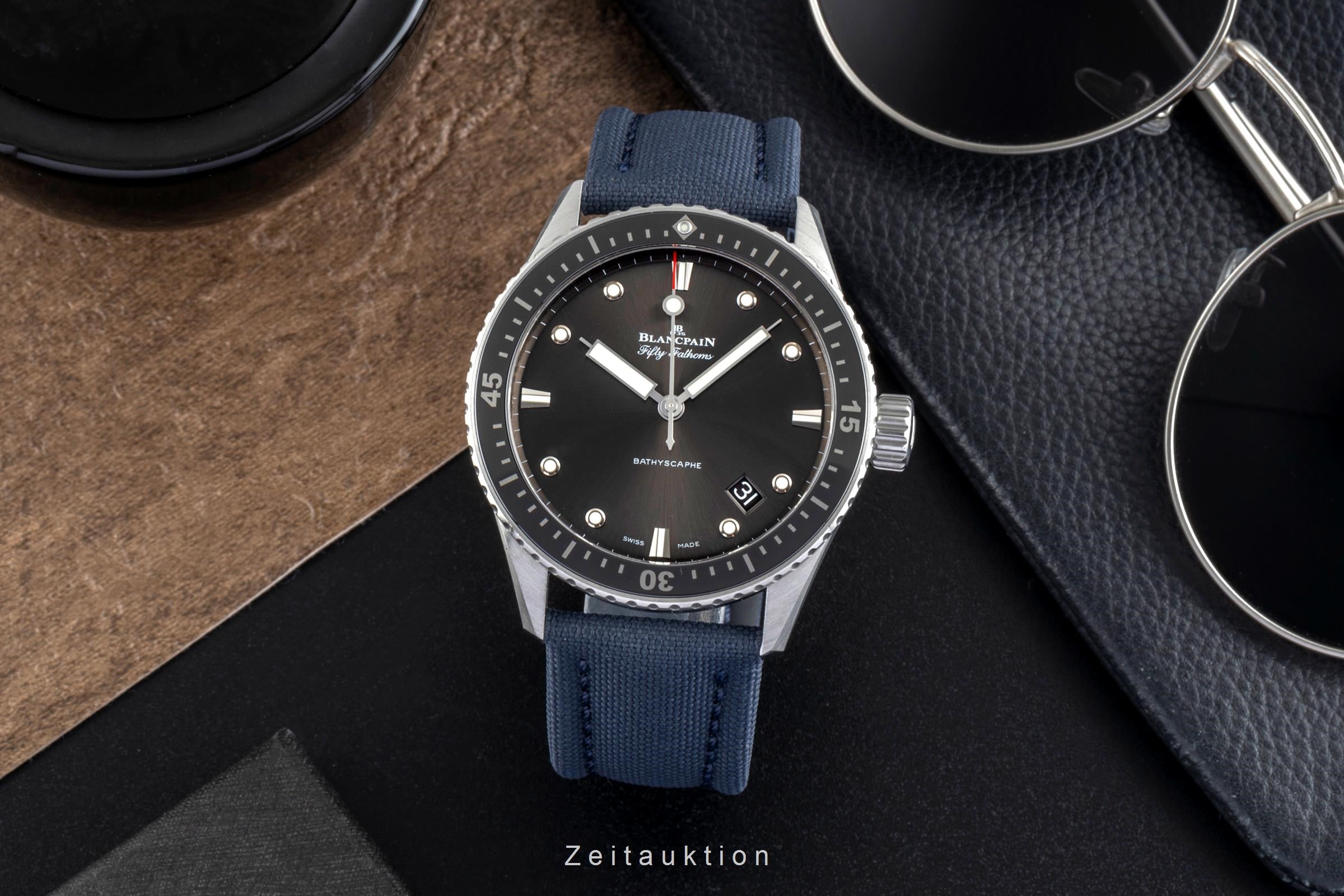 Blancpain Fifty Fathoms Bathyscaphe Stahl Automatik Ref. 5000-1110-B52A Papiere [2505894]