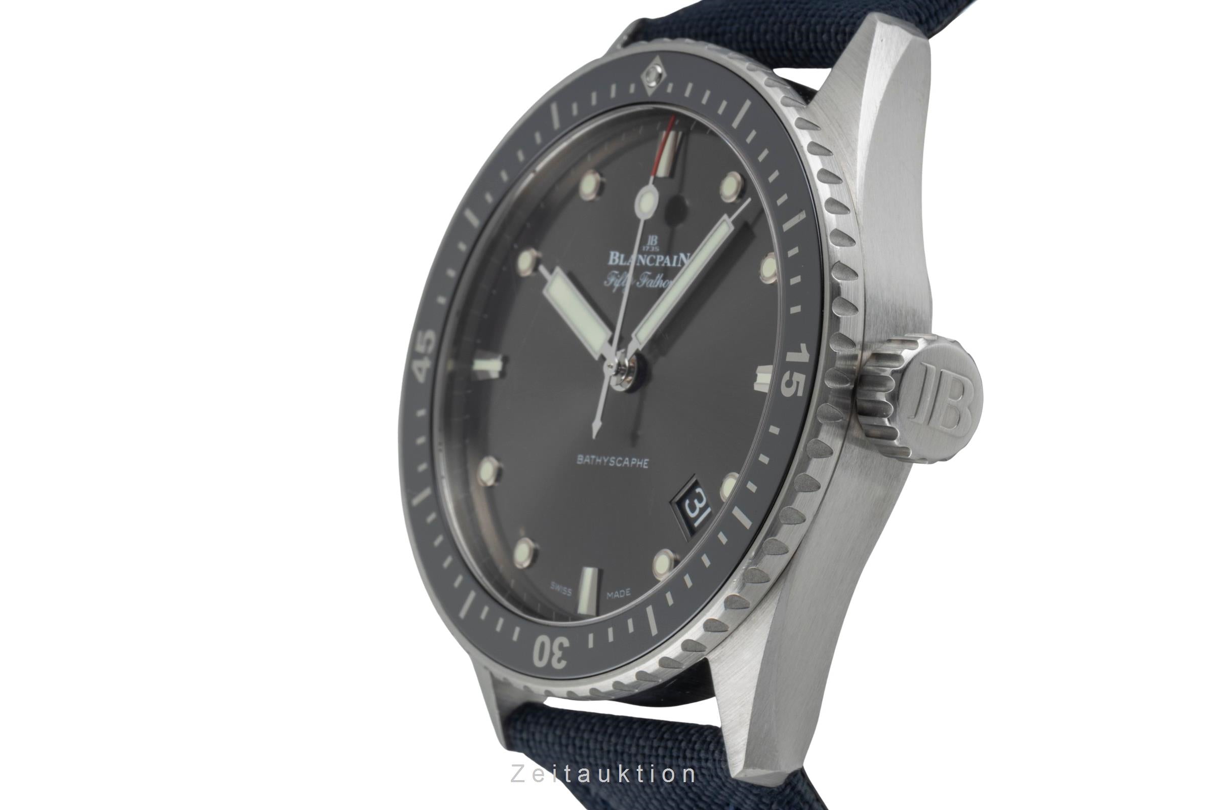 Blancpain Fifty Fathoms Bathyscaphe Stahl Automatik Ref. 5000-1110-B52A Papiere [2505894]