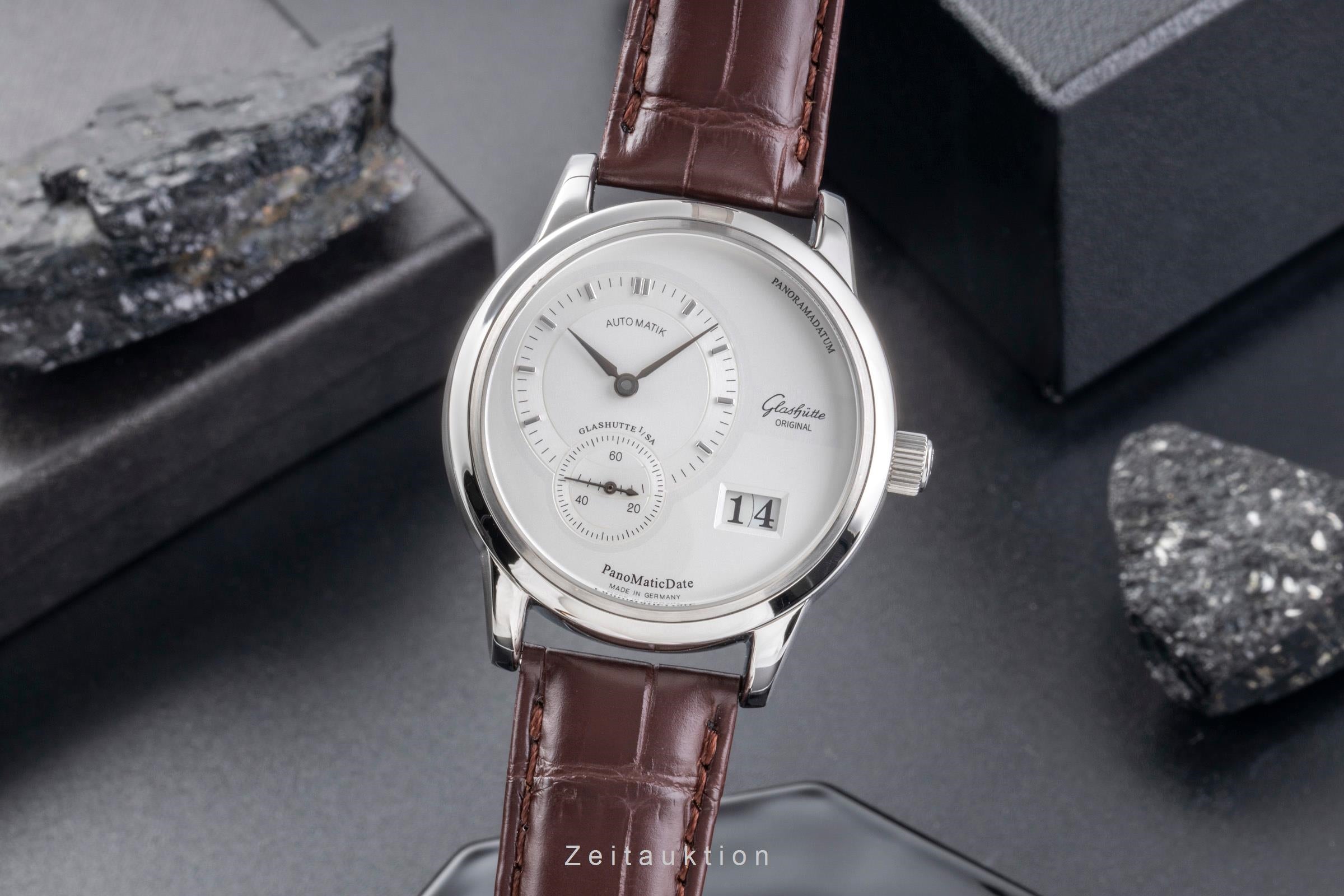 Glashütte PanoMaticDate acier automatique montre pour hommes 90-01-02-02-04  [2505903]