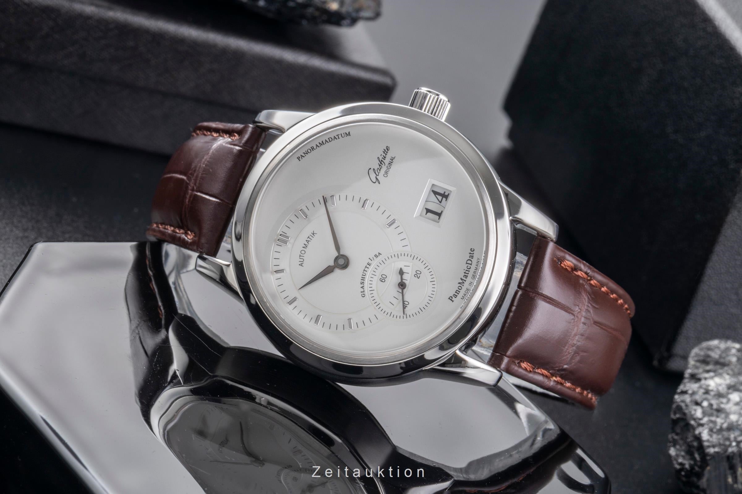 Glashütte PanoMaticDate acero automático reloj para caballeros 90-01-02-02-04  [2505903]
