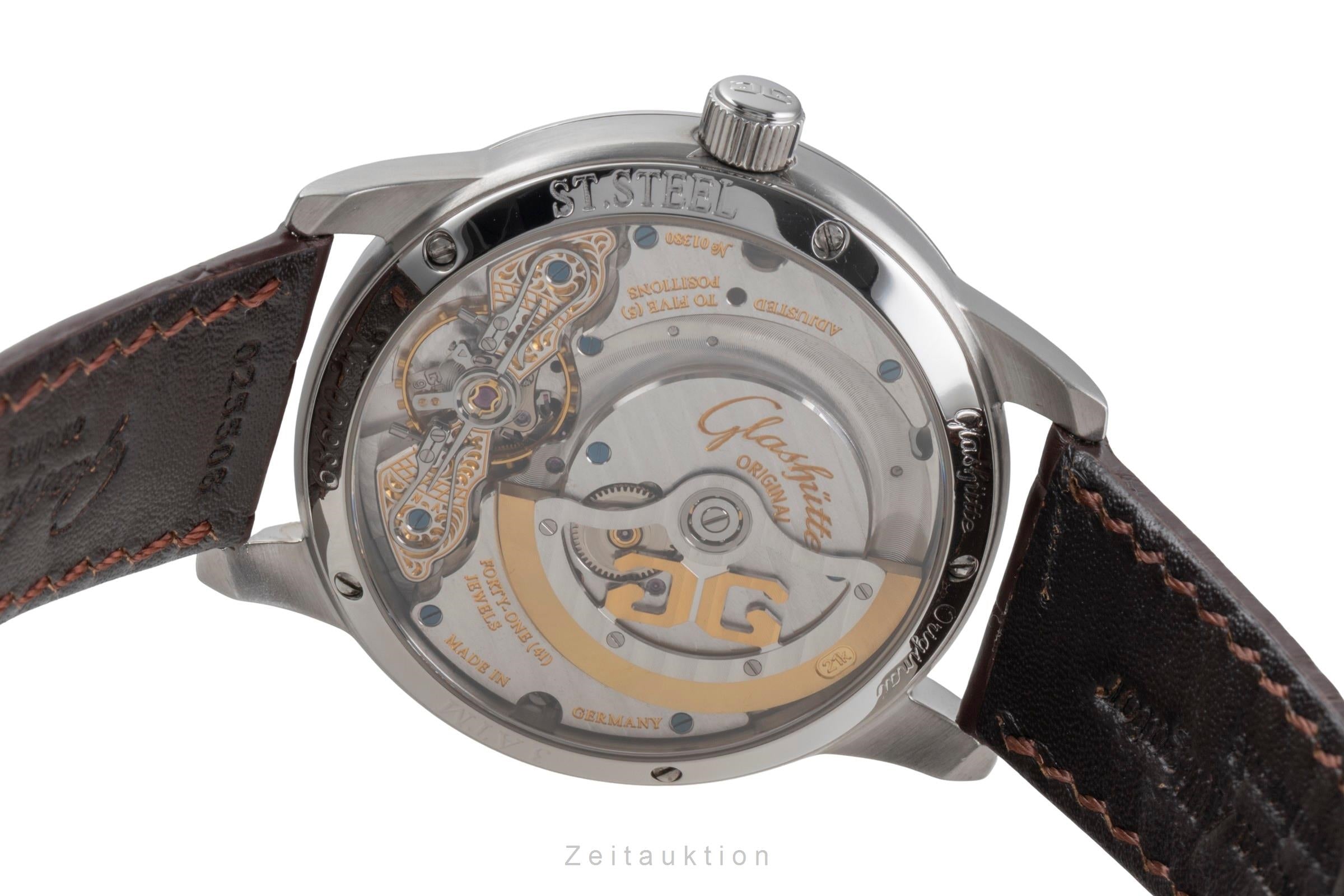 Glashütte PanoMaticDate acero automático reloj para caballeros 90-01-02-02-04  [2505903]