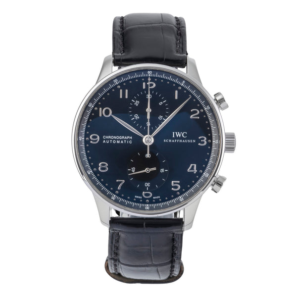 IWC Portugieser chronographe acier automatique montre pour hommes IW371447 LP: 9100EUR  [2505905]