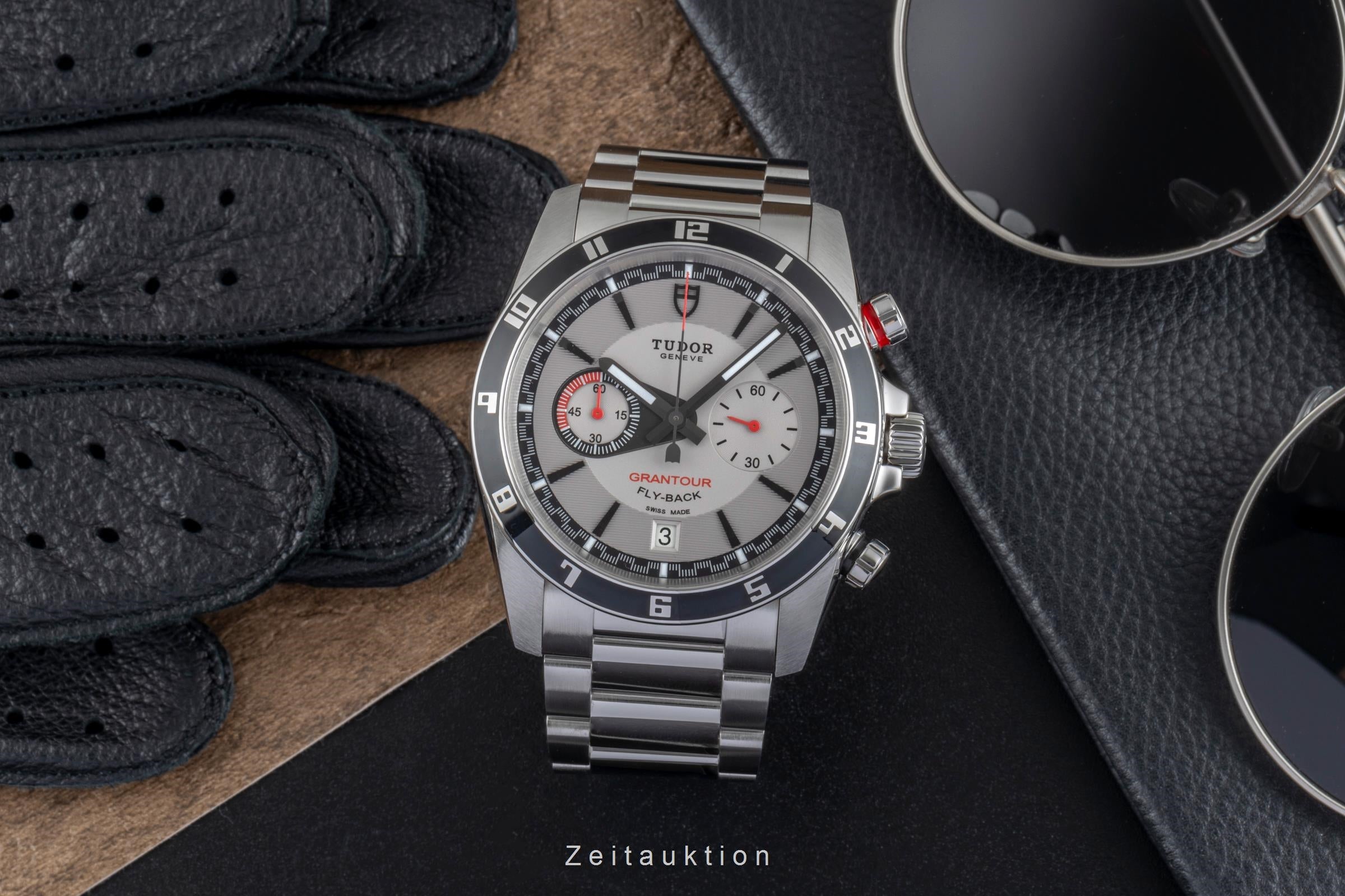 Tudor Grantour chronographe acier automatique montre pour hommes 20550  [2505930]