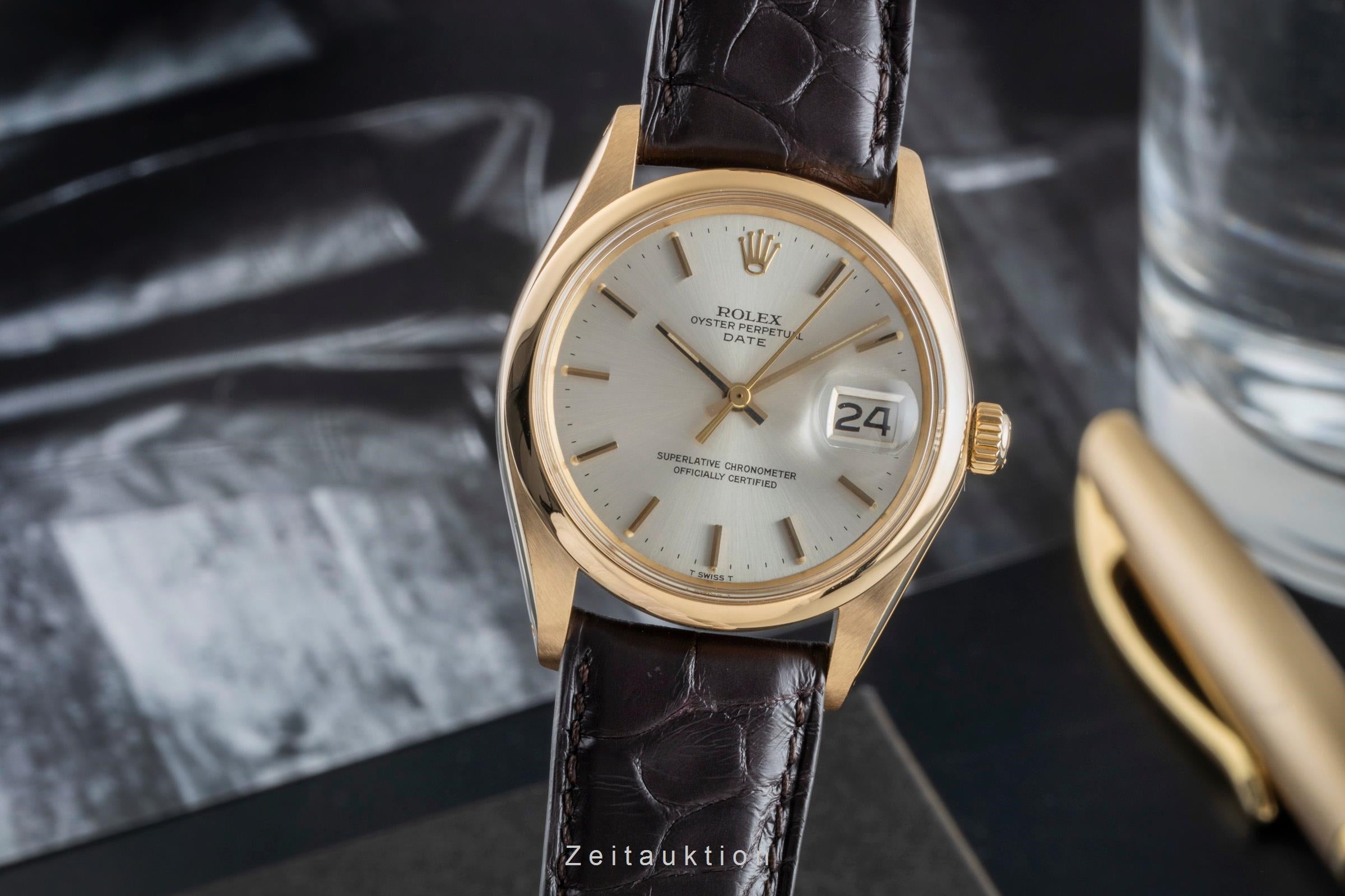 Rolex Date 18 ct gold automatic men's watch 1500 Vintage  [2505934]