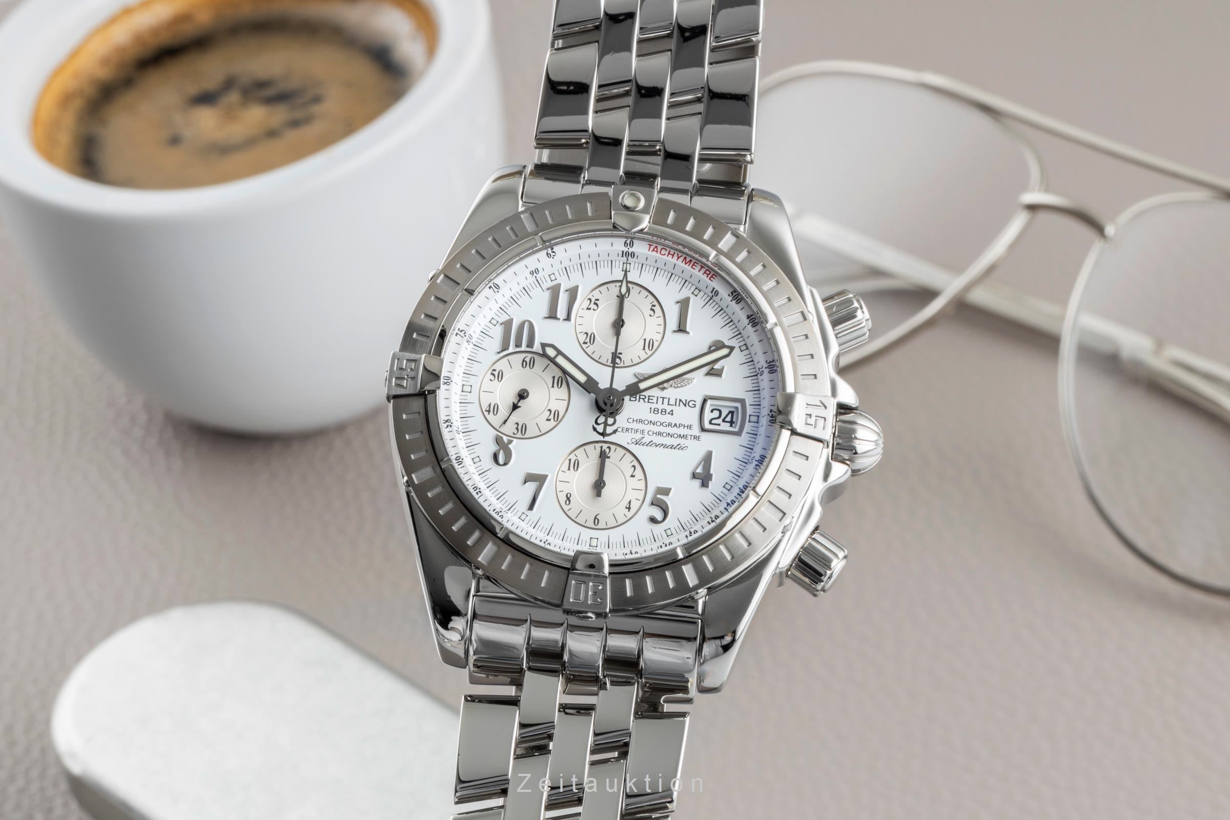 Breitling Evolution chronographe acier automatique montre pour hommes A13356  [2505970]