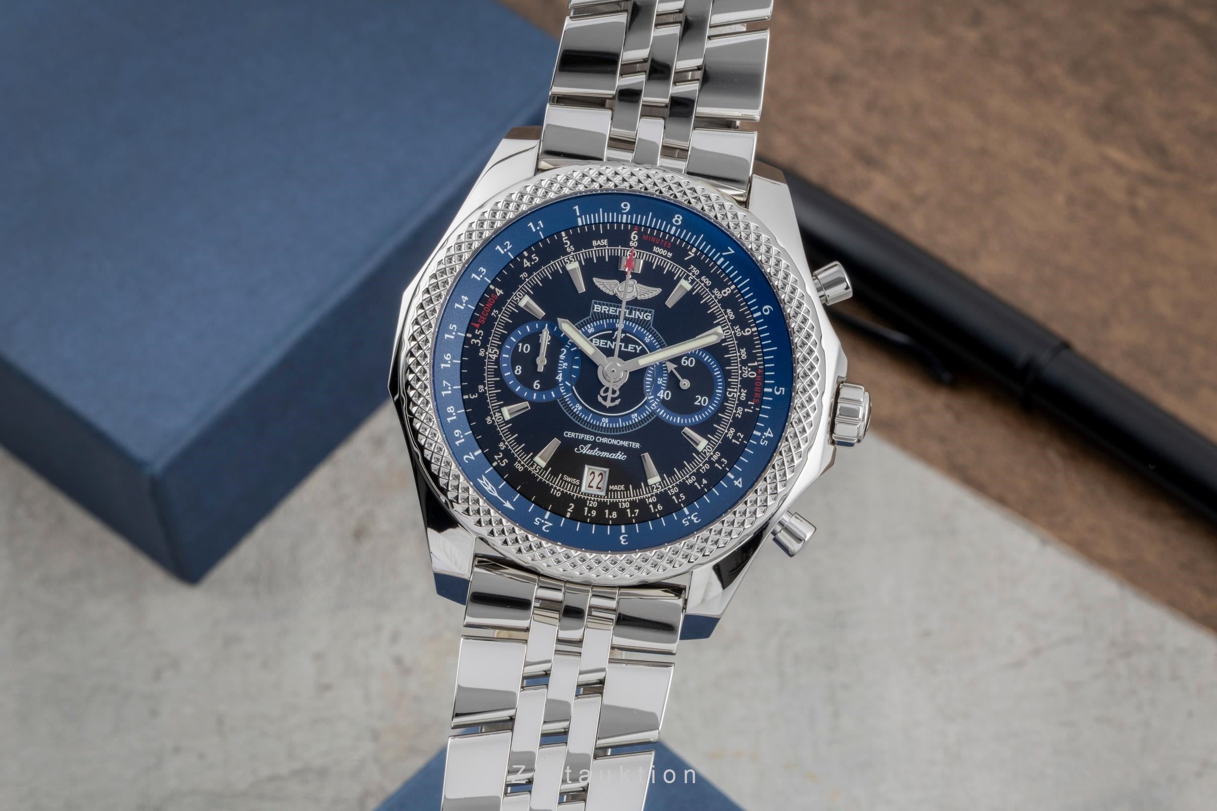 Breitling Bentley chronograph steel automatic Kal. B26 Ref. A26364