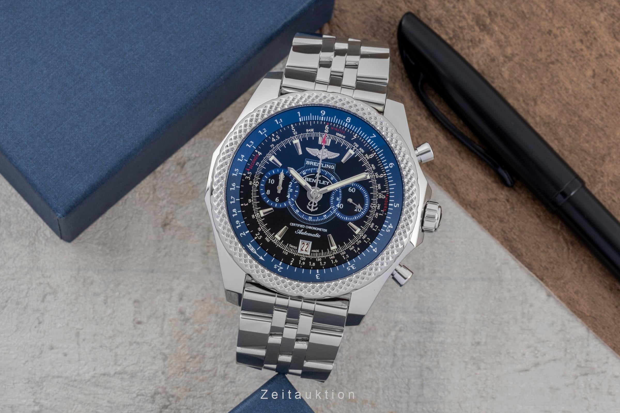 Breitling Bentley chronograph steel automatic Kal. B26 Ref. A26364