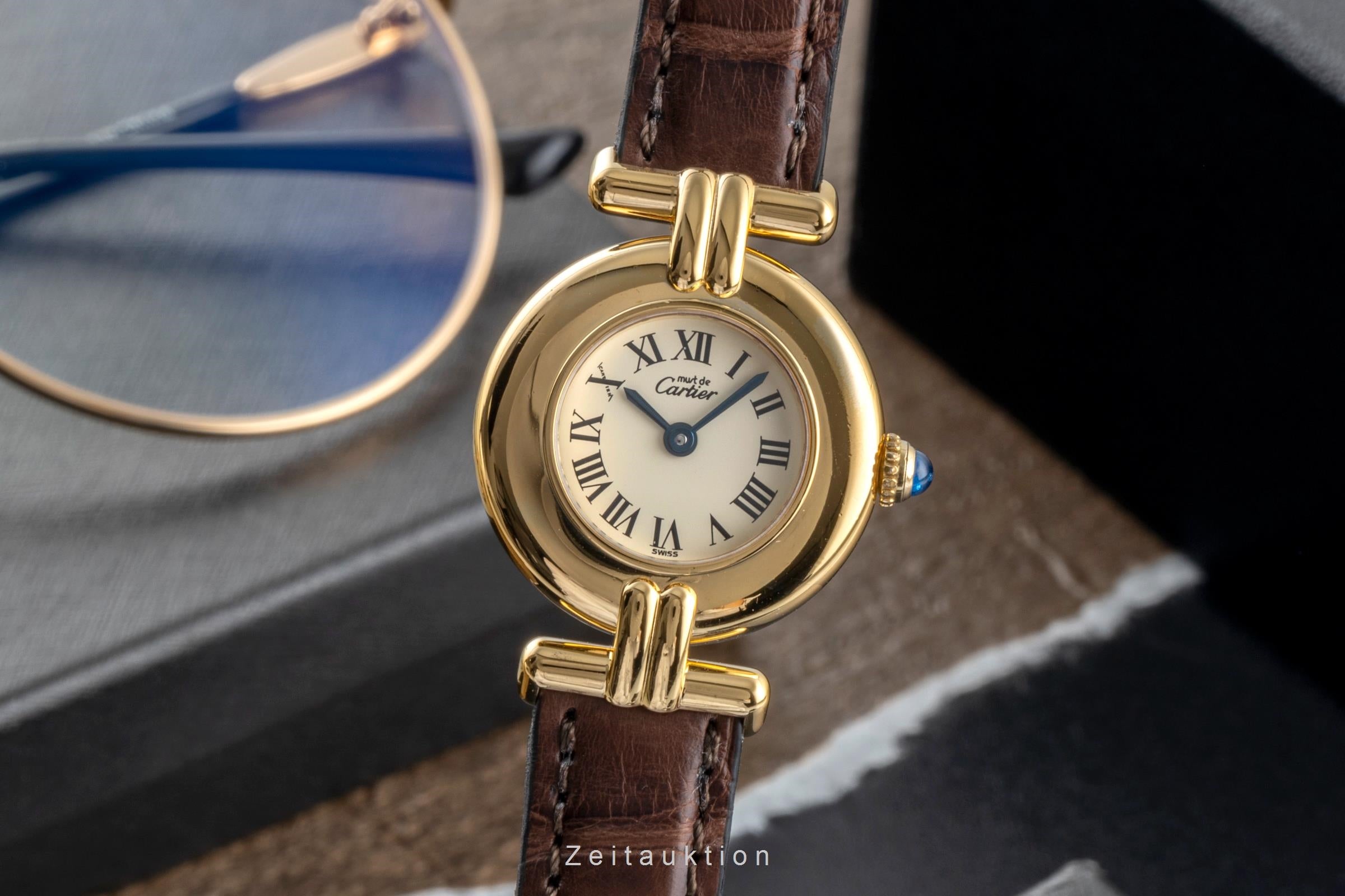 Cartier Colisée must de Cartier Vermeil "Ivory Roman Dial" Ref. 590002  [2505991]