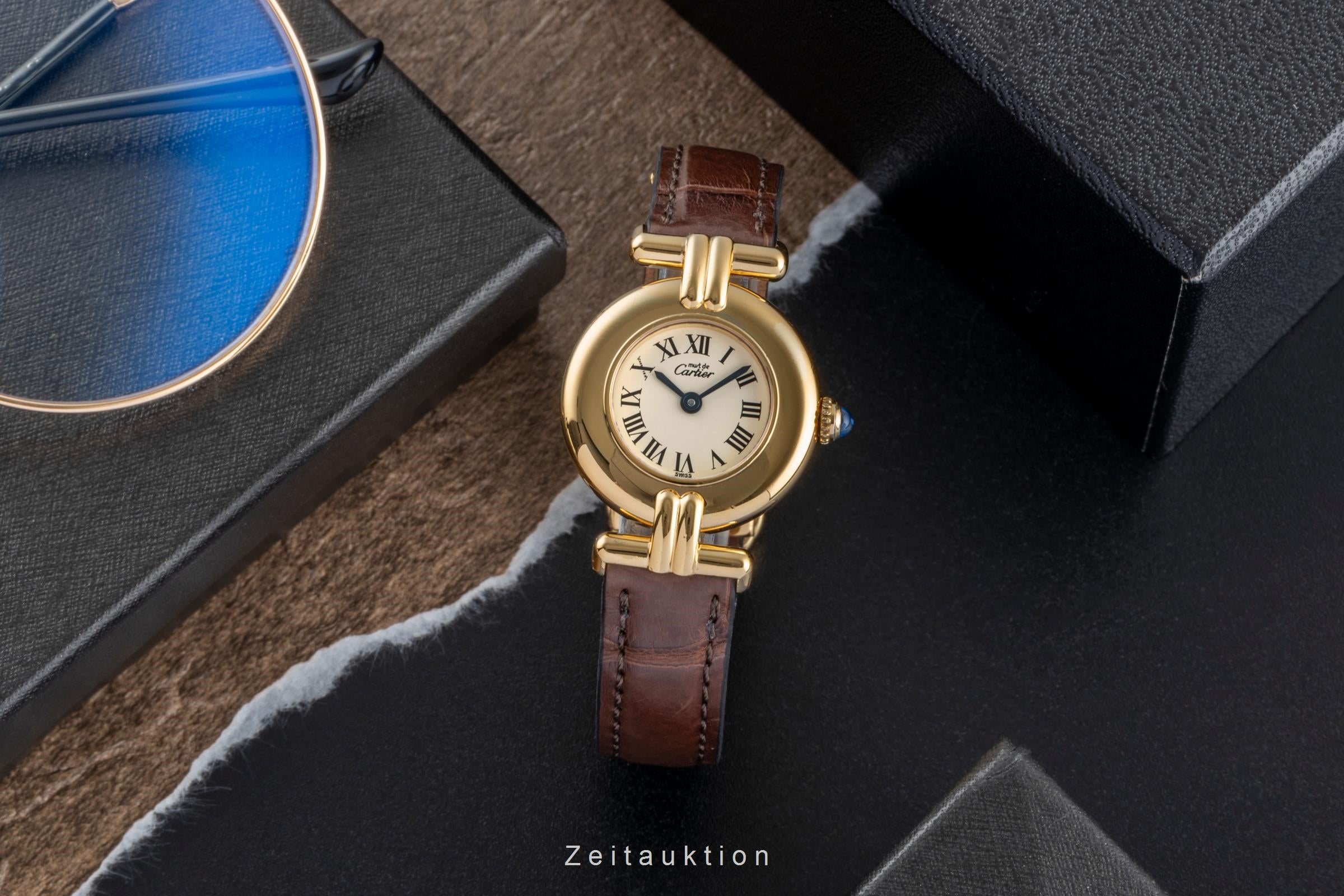 Cartier Colisée must de Cartier Vermeil "Ivory Roman Dial" Ref. 590002  [2505991]