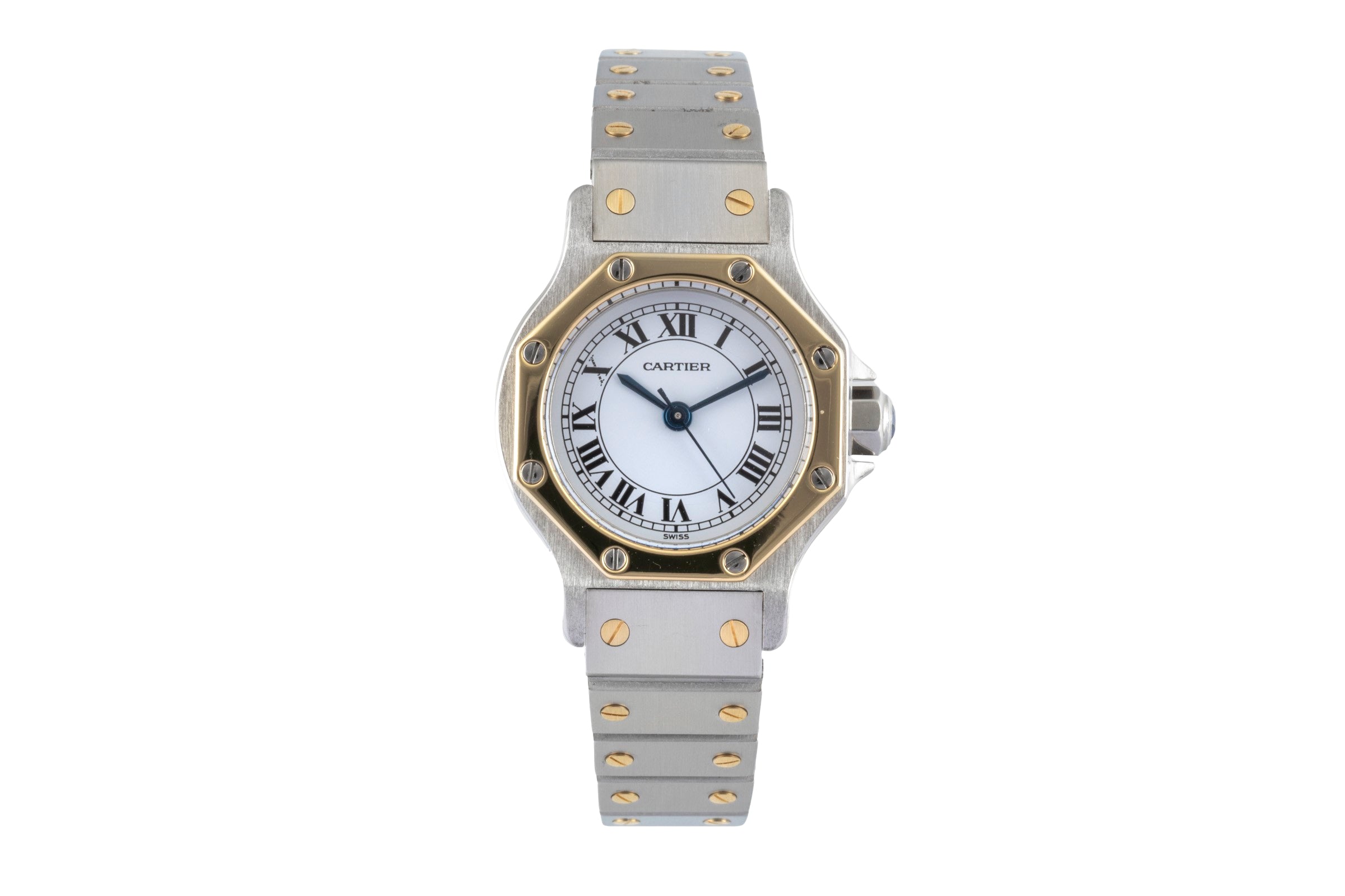 Cartier Santos Lady Stahl / Gold Automatik Damenuhr Ref. 0907 Klassiker Box [2506010]
