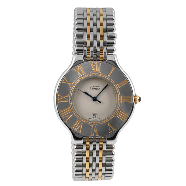 Cartier Ligne 21 acero / banado en oro cuarzo reloj para caballeros W10052F4  [2506035]