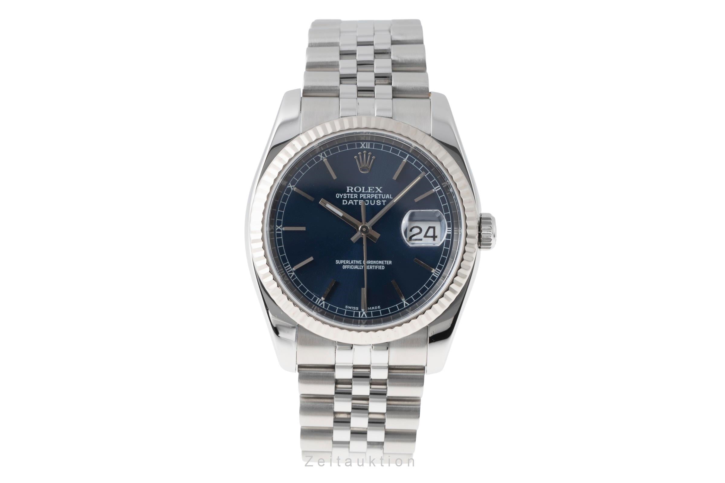 Rolex Datejust 36 Blue Dial Stahl / Weissgold Oyster Ref. 116234 Papiere 2007 [2506063]