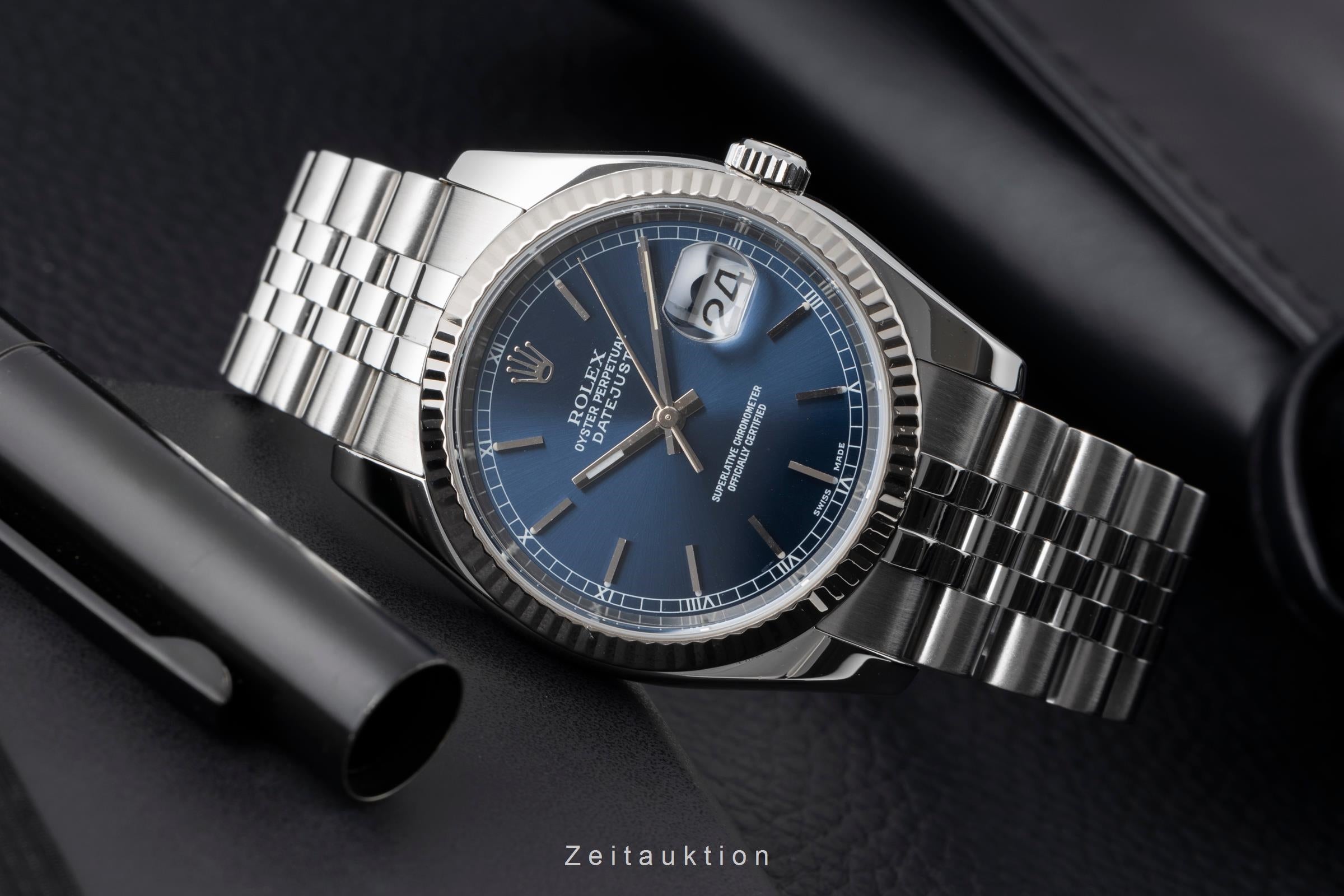 Rolex Datejust 36 Blue Dial Stahl / Weissgold Oyster Ref. 116234 Papiere 2007 [2506063]
