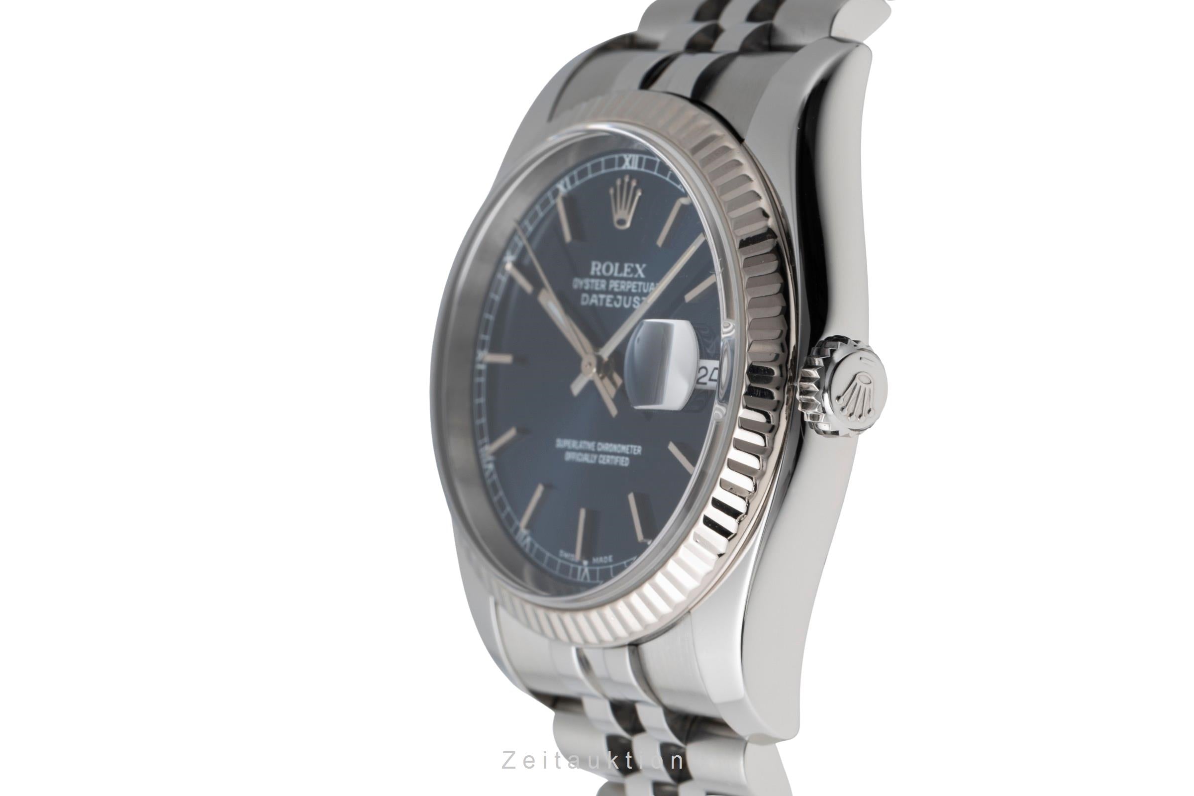 Rolex Datejust 36 Blue Dial Stahl / Weissgold Oyster Ref. 116234 Papiere 2007 [2506063]