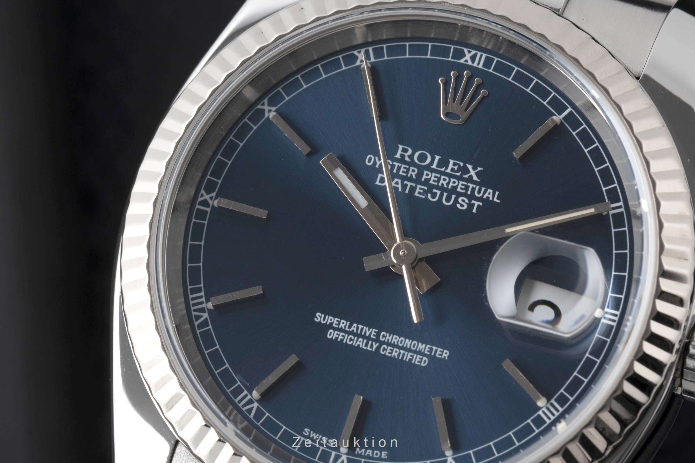 Rolex Datejust 36 Blue Dial Stahl / Weissgold Oyster Ref. 116234 Papiere 2007 [2506063]