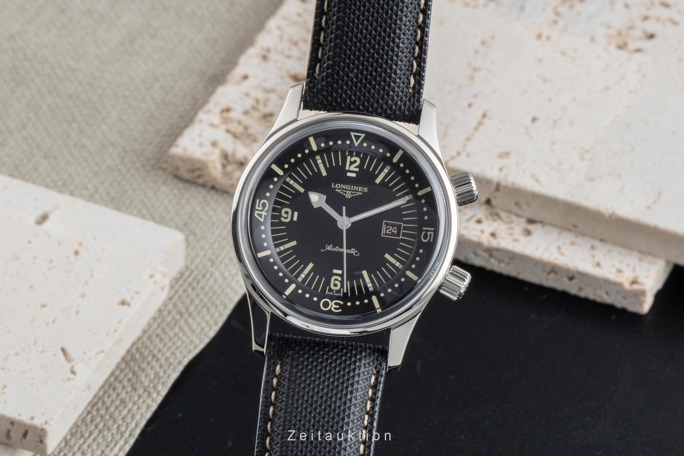 Longines Legend Diver Stahl Automatik Herrenuhr Ref. L3.374.4.50.0 B&P NP 2550 € [2506068]
