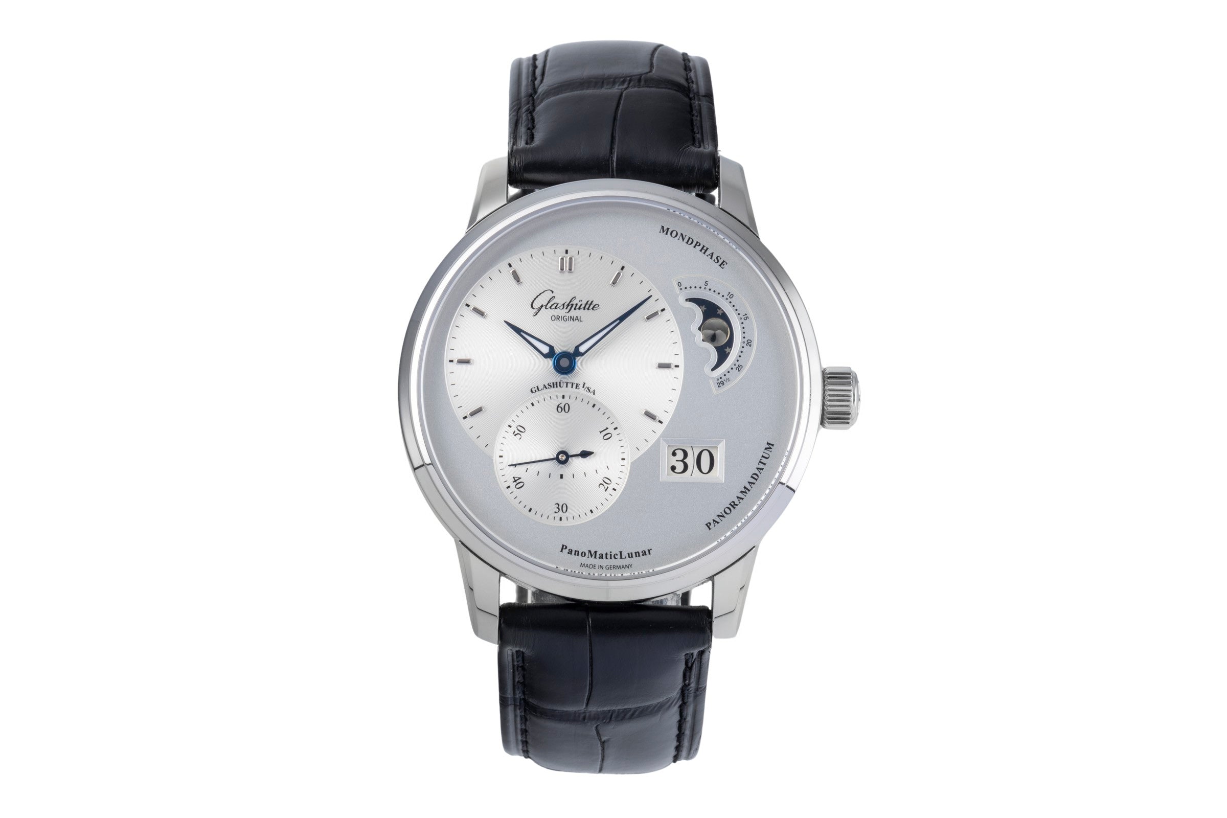 Glashütte PanoMaticLunar acier automatique montre pour hommes 1-90-02-42-32-01 LP: 11400EUR  [2506071]