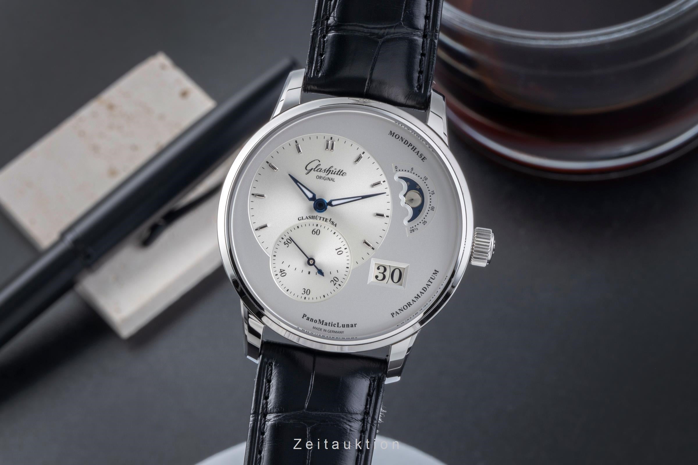 Glashütte PanoMaticLunar acier automatique montre pour hommes 1-90-02-42-32-01 LP: 11400EUR  [2506071]