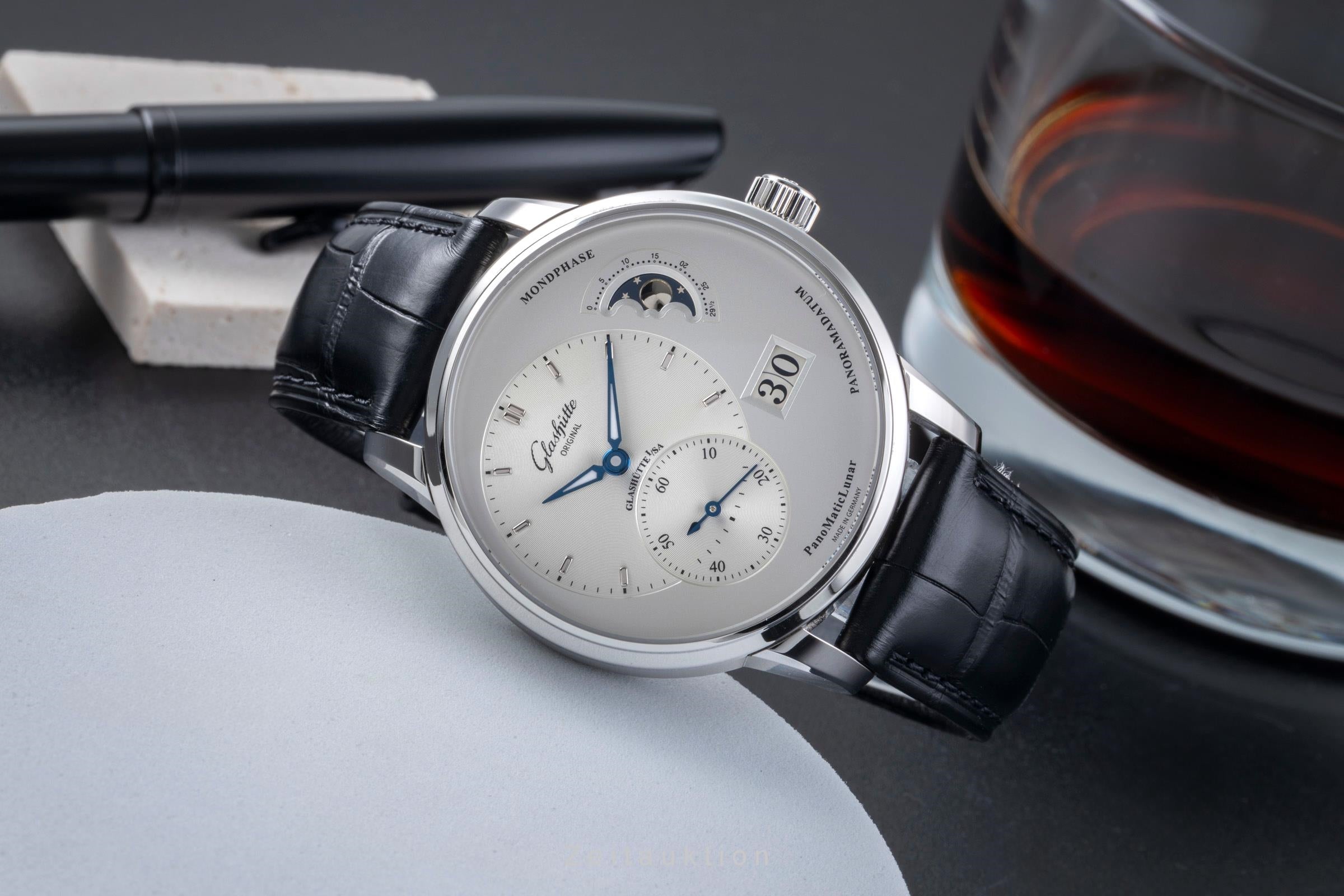 Glashütte PanoMaticLunar Stahl Automatik Herrenuhr Ref 1-90-02-42-32-01 B&P 2025 [2506071]
