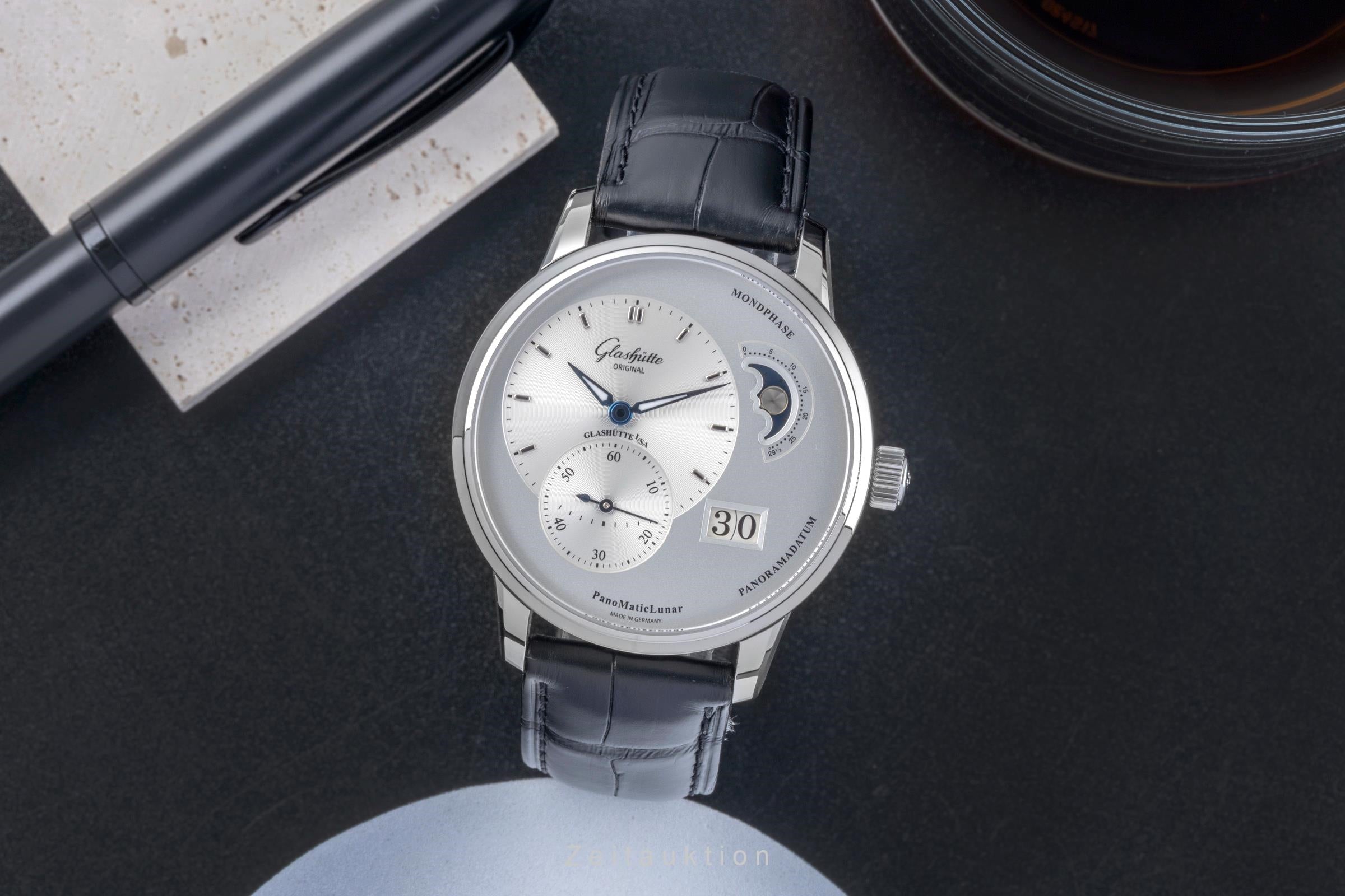 Glashütte PanoMaticLunar Stahl Automatik Herrenuhr Ref 1-90-02-42-32-01 B&P 2025 [2506071]
