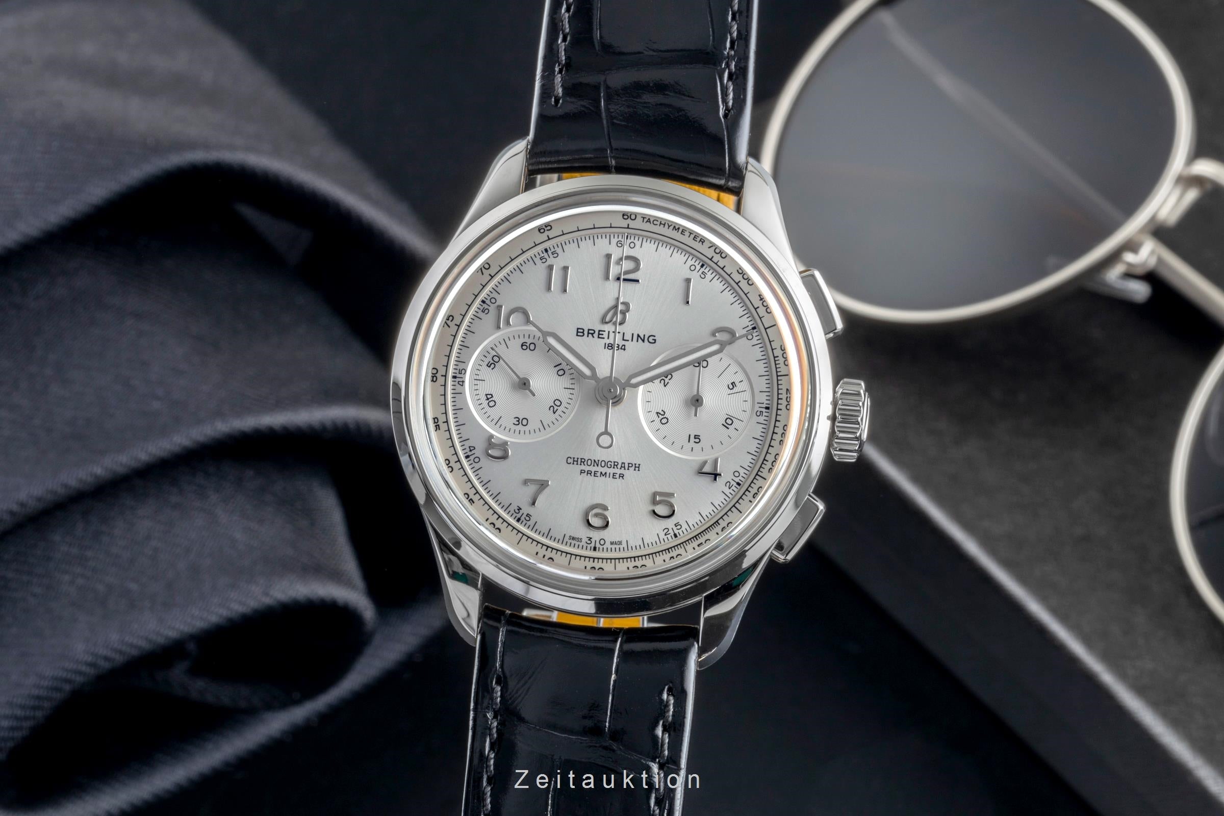 Breitling Premier chronographe acier à remontage manuel montre pour hommes AB0930  [2506100]