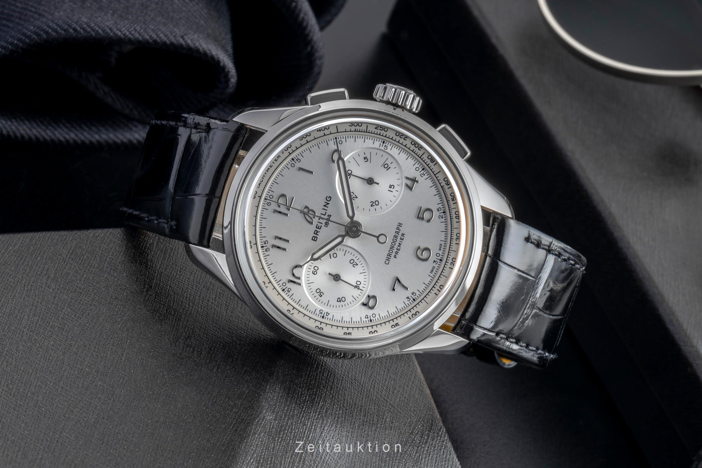 Breitling Premier cronografo acciaio carica manuale orologio da uomo AB0930  [2506100]