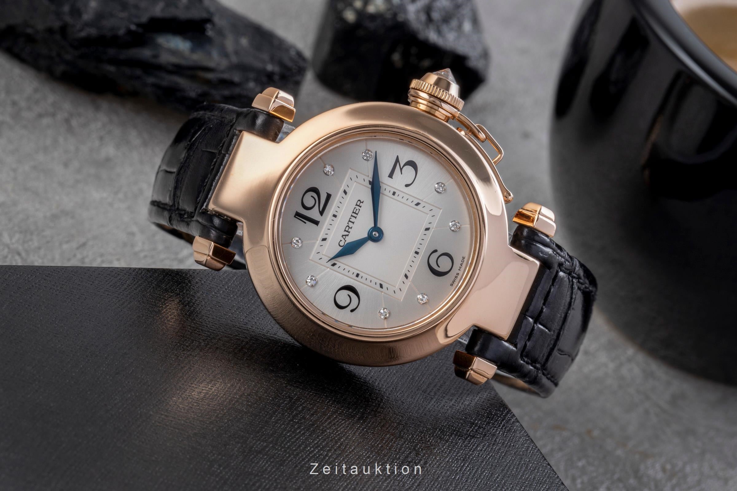 Cartier Pasha 18k (0,750) Rotgold Diamonds Quarz Damenuhr Ref. WJ11913G  [2506107]