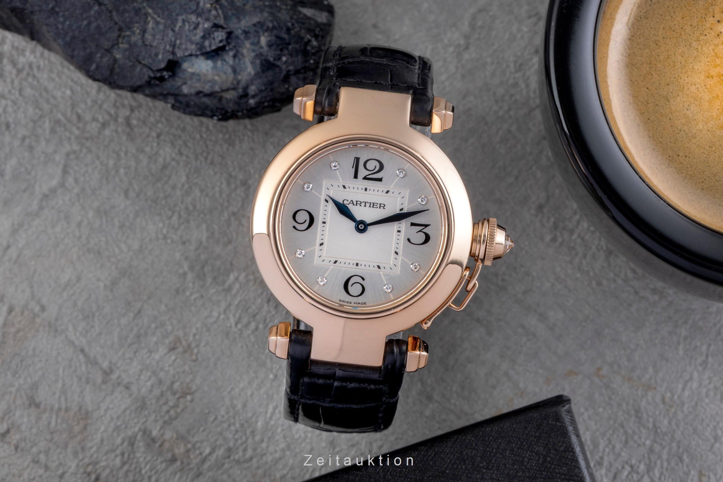 Cartier Pasha 18k (0,750) Rotgold Diamonds Quarz Damenuhr Ref. WJ11913G  [2506107]
