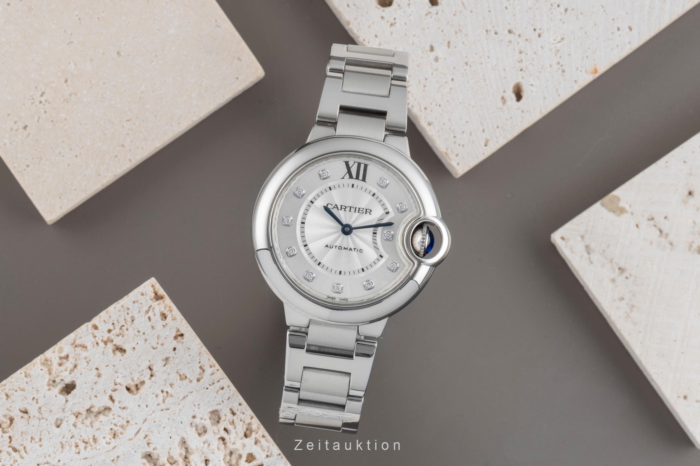 Cartier Bollon Bleu Diamant Zifferblatt Stahl Gold Automatik Ref. WE902074 [2506111]