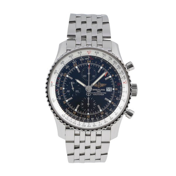 Breitling Navitimer World cronografo acciaio automatismo orologio da uomo A24322 LP: 9850EUR  [2506118]