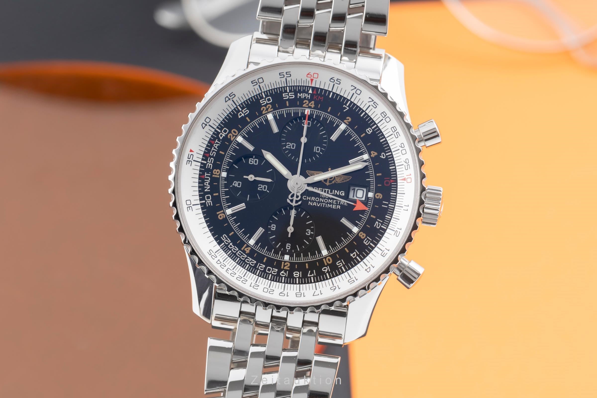 Breitling Navitimer World chronograph steel automatic men's watch A24322 LP: 9850EUR  [2506118]