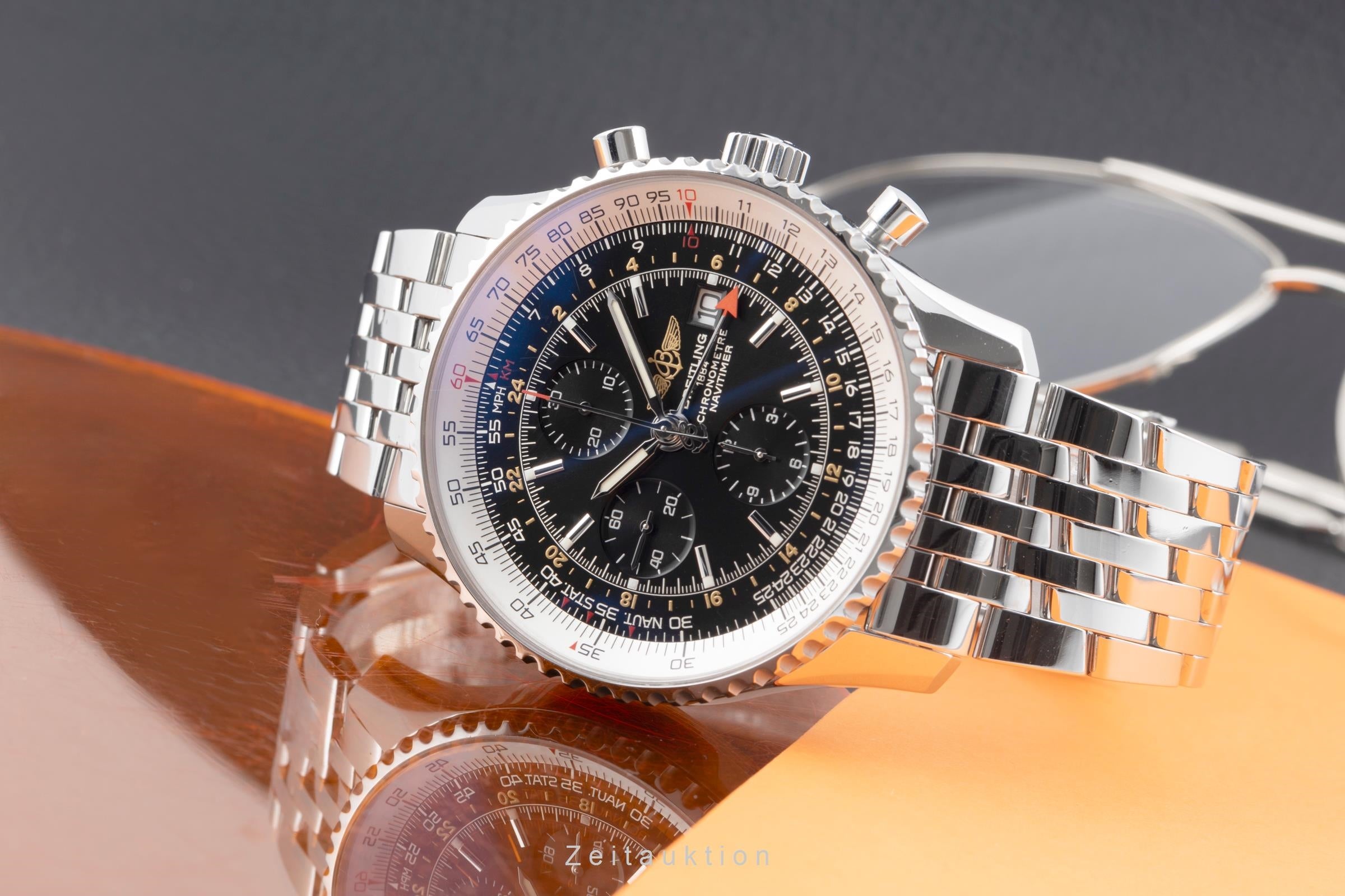 Breitling Navitimer World chronograph steel automatic Kal. B24 Ref