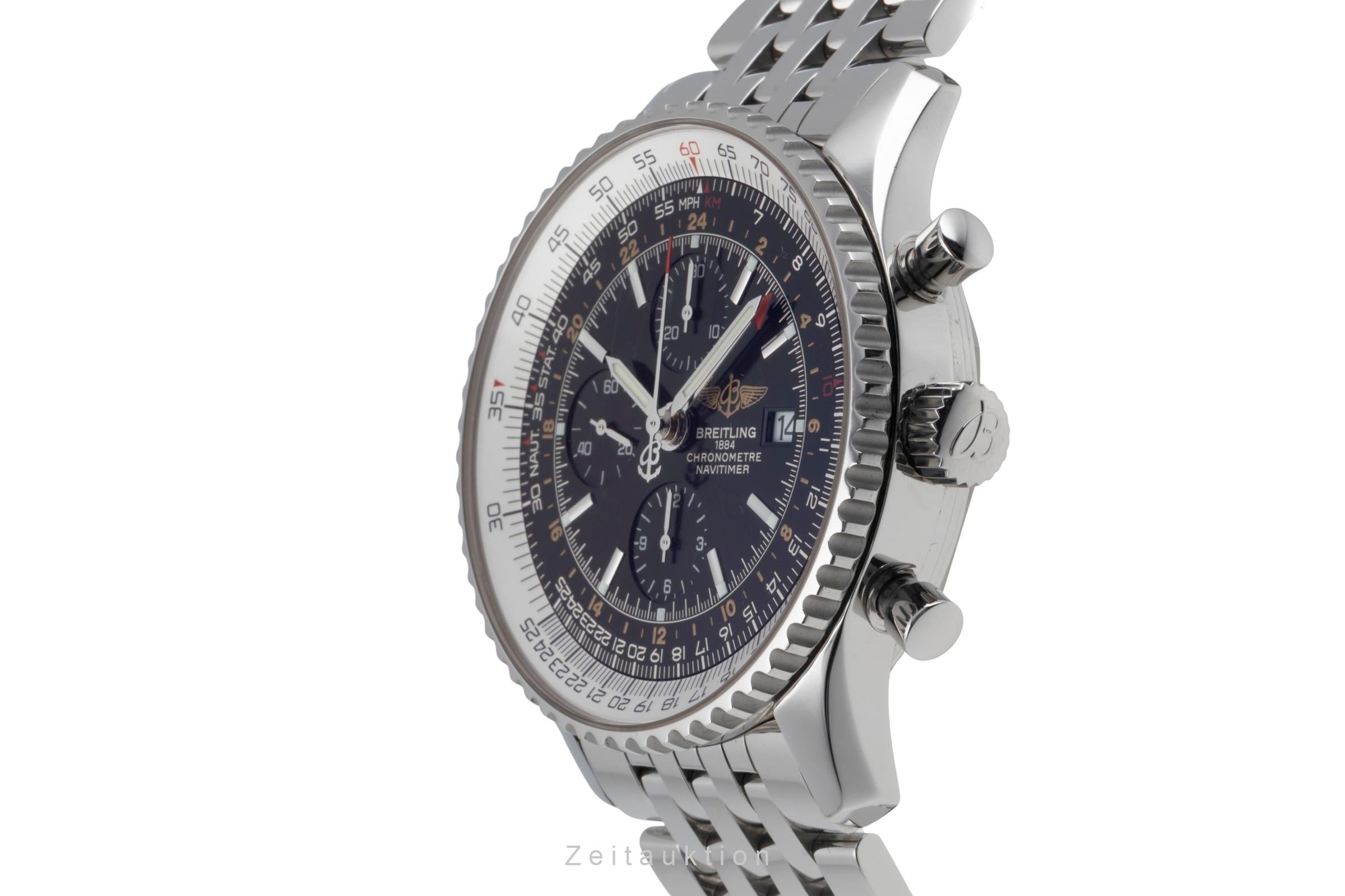 Breitling Navitimer World cronografo acciaio automatismo orologio da uomo A24322 LP: 9850EUR  [2506118]