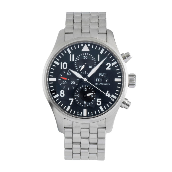 IWC Fliegerchronograph chronographe acier automatique montre pour hommes IW377710 LP: 9000EUR  [2506130]