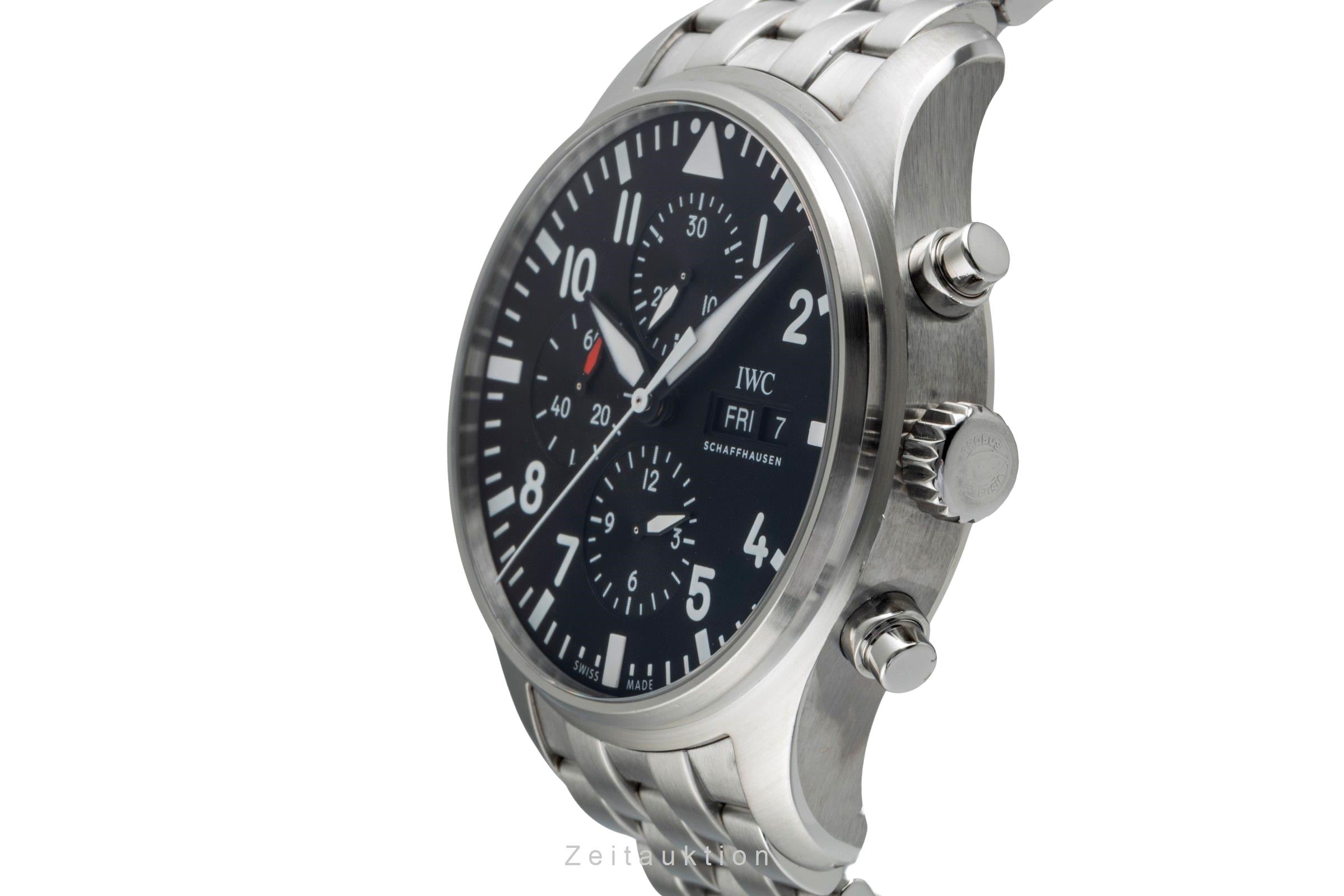 IWC Fliegerchronograph chronographe acier automatique montre pour hommes IW377710 LP: 9000EUR  [2506130]