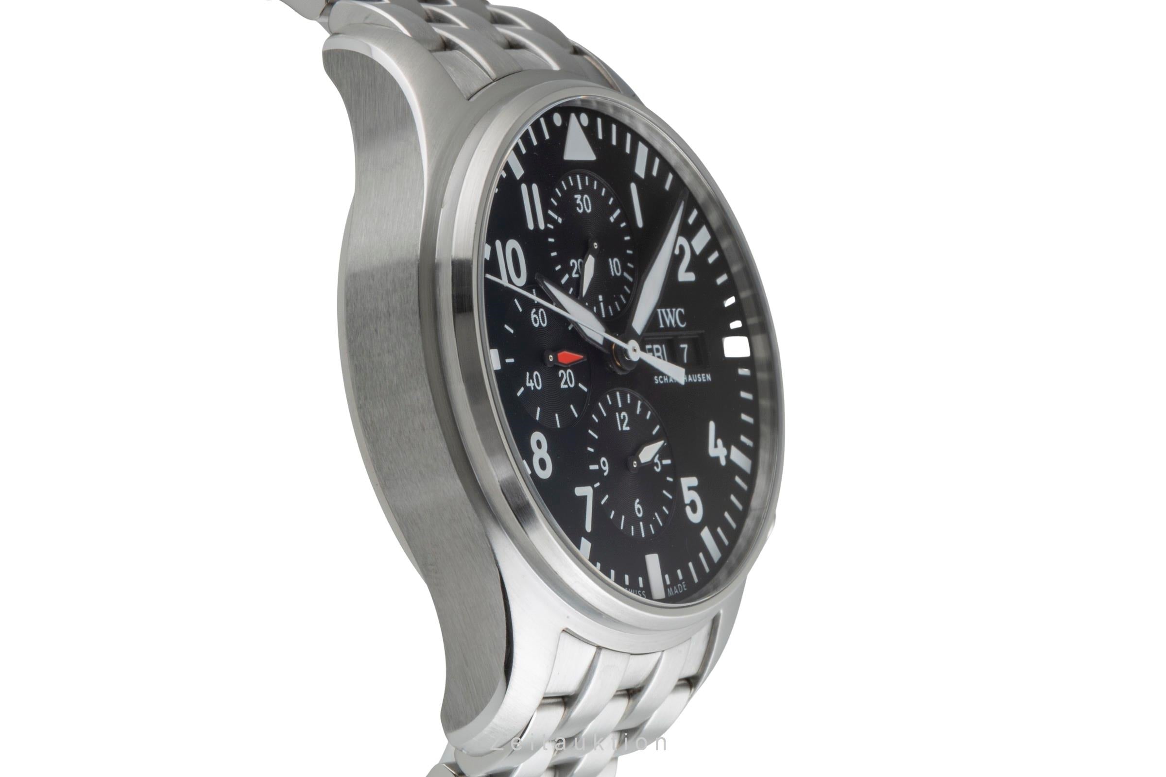 IWC Fliegerchronograph chronographe acier automatique montre pour hommes IW377710 LP: 9000EUR  [2506130]