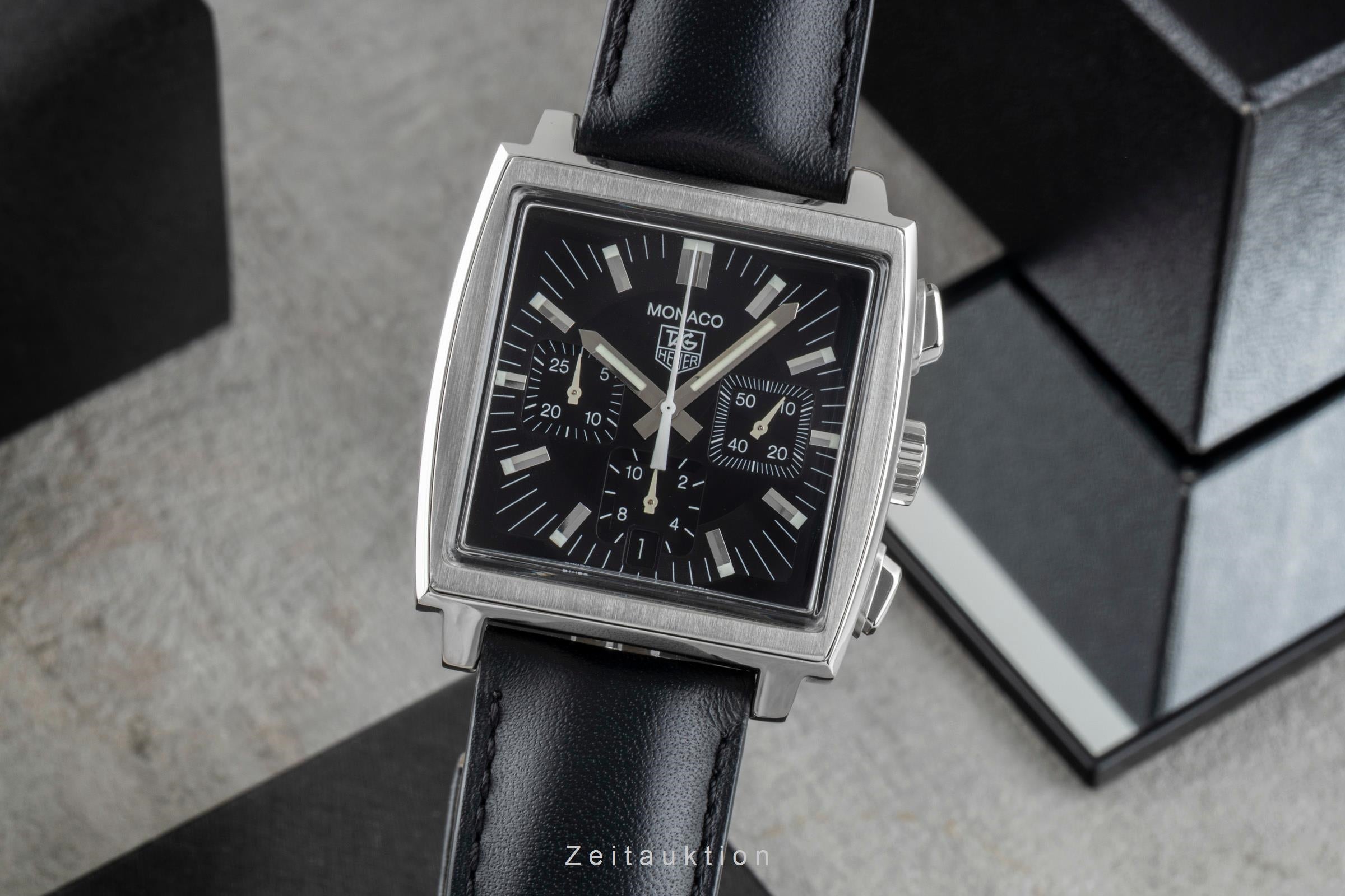 Tag Heuer Monaco Chronograph Stahl Automatik Herrenuhr CW2111-0 Klassiker [2506151]
