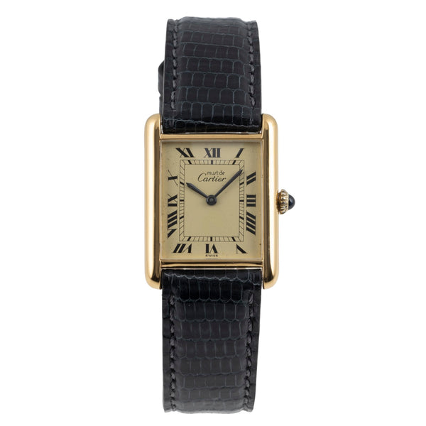 Cartier must Tank GM Vermeil "Ivory Dial" Silber Herrenuhr Medium Handaufzug [2506156]