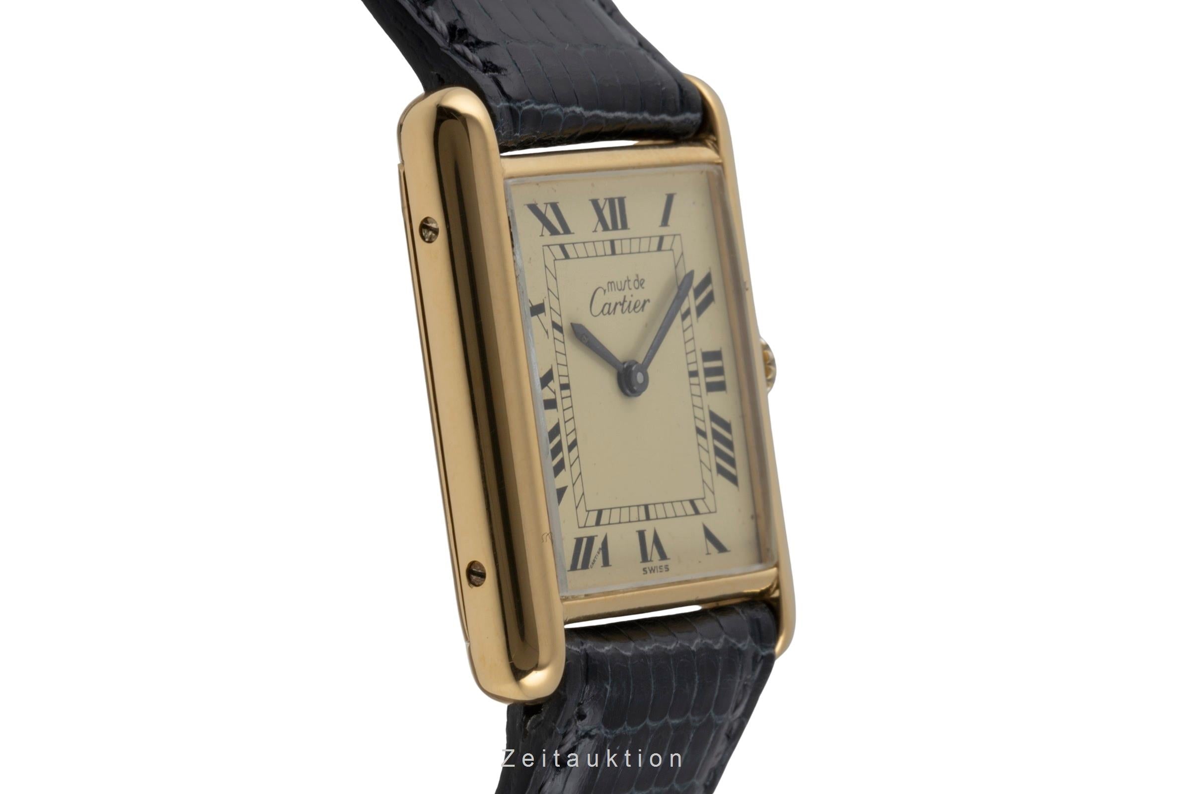 Cartier must Tank GM Vermeil "Ivory Dial" Silber Herrenuhr Medium Handaufzug [2506156]