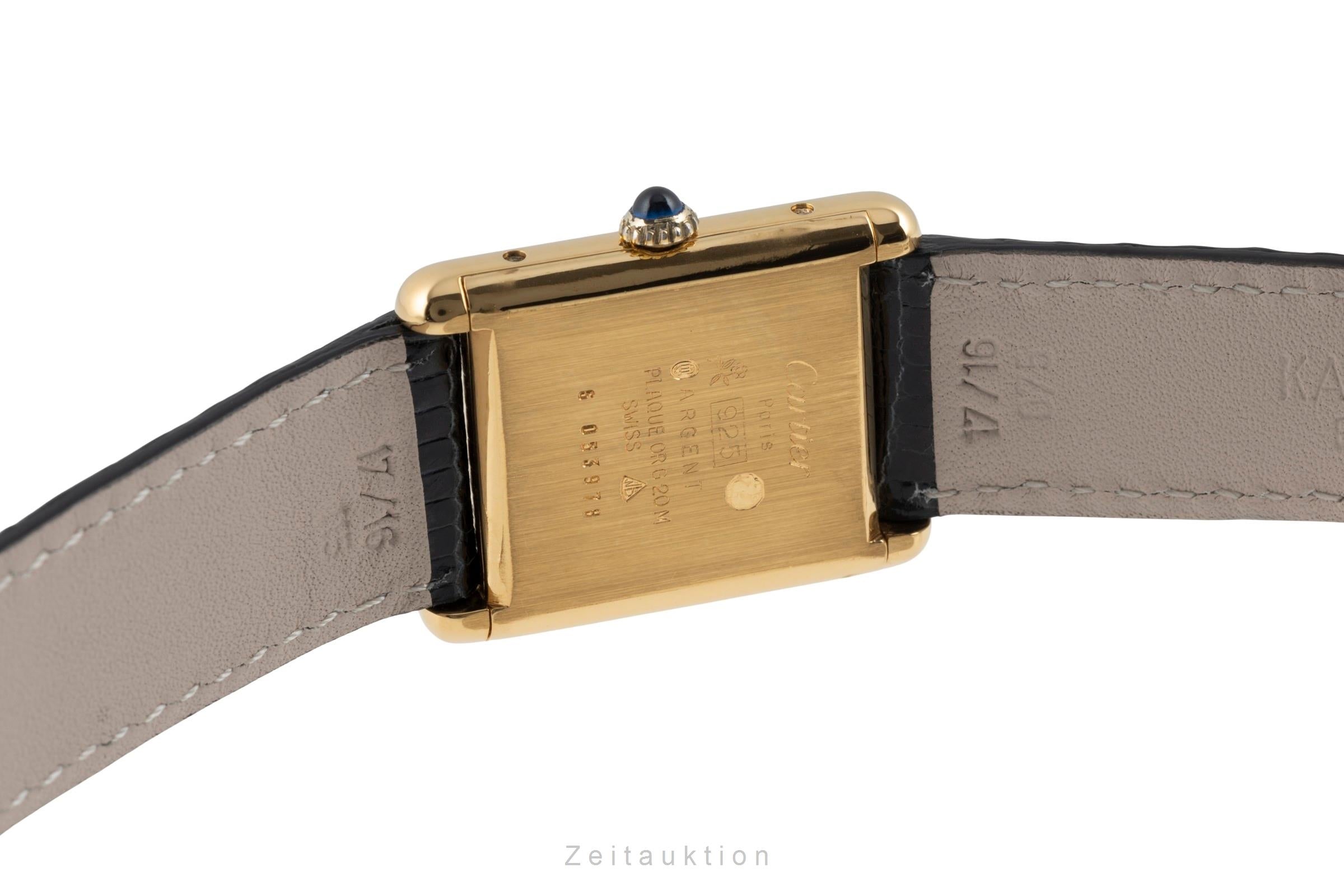 Cartier must Tank GM Vermeil "Ivory Dial" Silber Herrenuhr Medium Handaufzug [2506156]